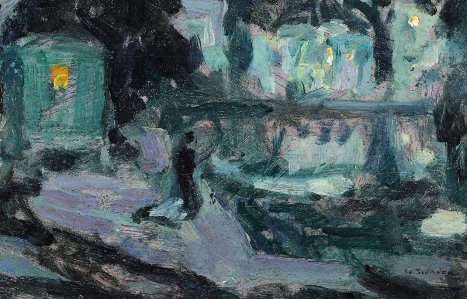 Clair de lune, Quimperle - Post Impressionist Landscape by Henri Le Sidaner 6