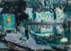 Clair de lune, Quimperle - Post Impressionist Landscape by Henri Le Sidaner