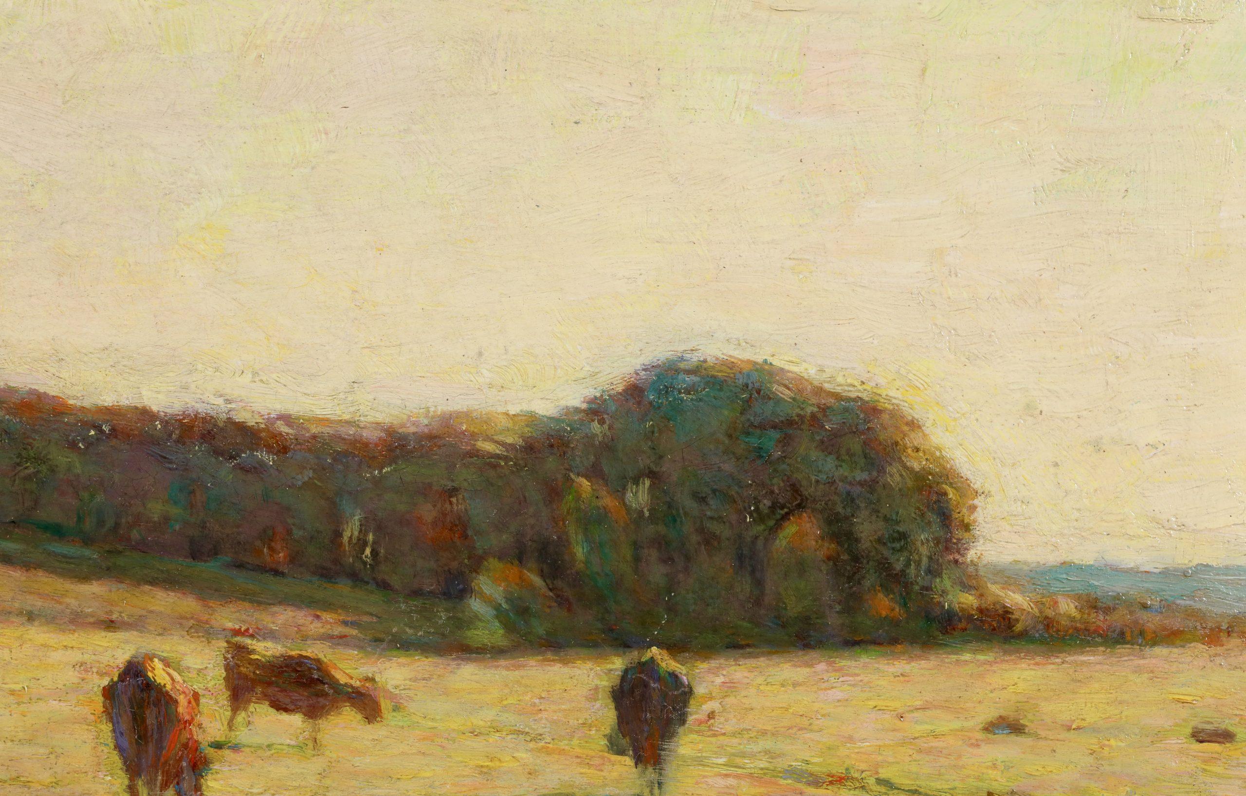 Effets de lumiere dans le pre - Paesaggio Post Impressionista Olio di H. H. Le Sidaner in vendita 3