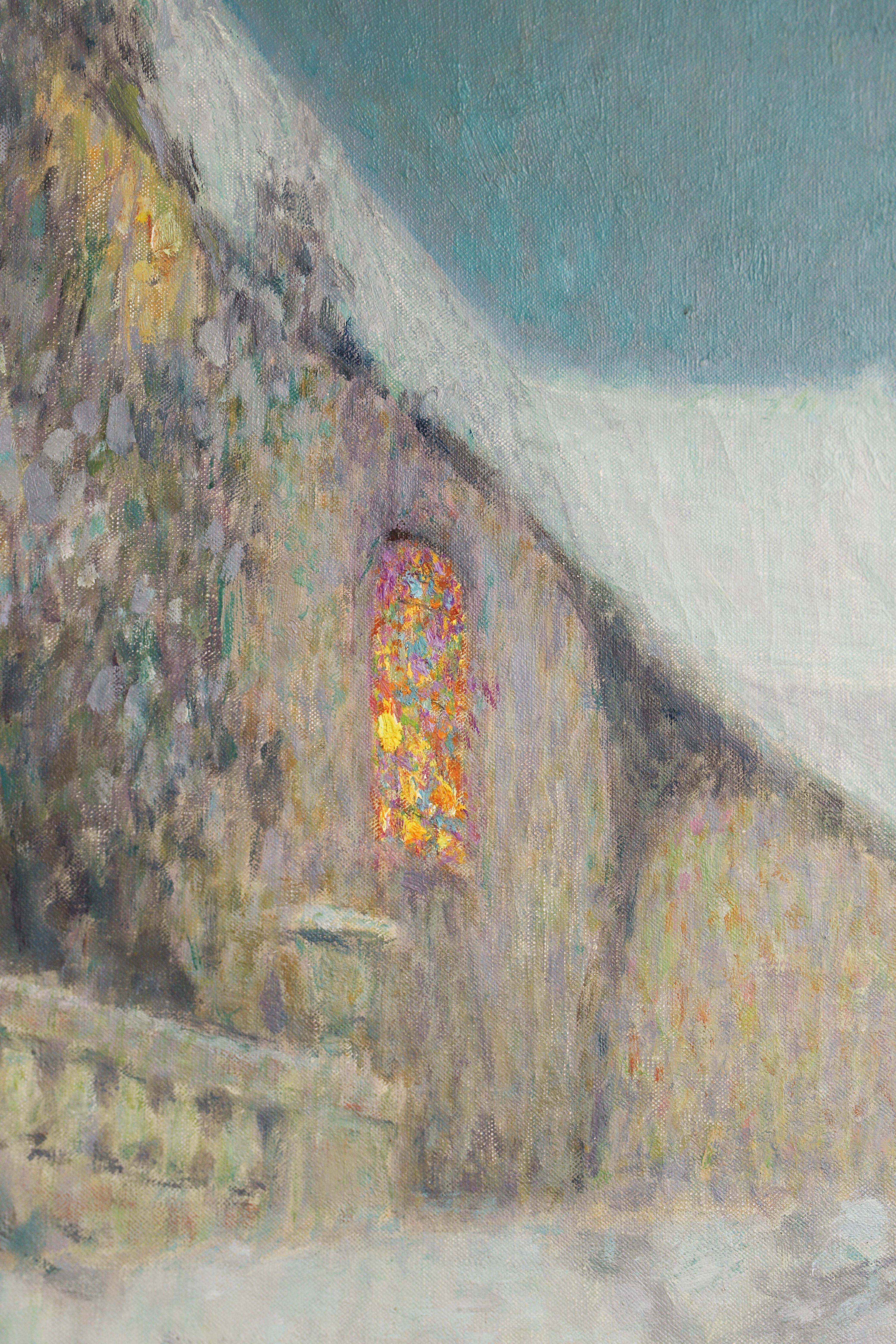Henri Le Sidaner (francés, 1862-1939)
La Maison Sous L'Eglise, Hiver (Le Cour de Maison), 1934
Óleo sobre lienzo
31.9 x 25.6 in. (81 x 65 cm)
Enmarcado: 104 x 86,5 cm (41 x 34 pulg.)
Firmado abajo a la derecha: 