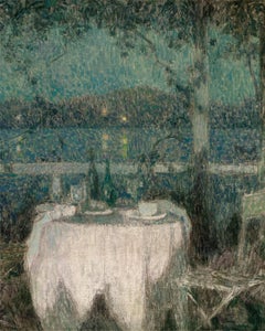 La table sur la terrasse au clair de lune by Henri Le Sidaner