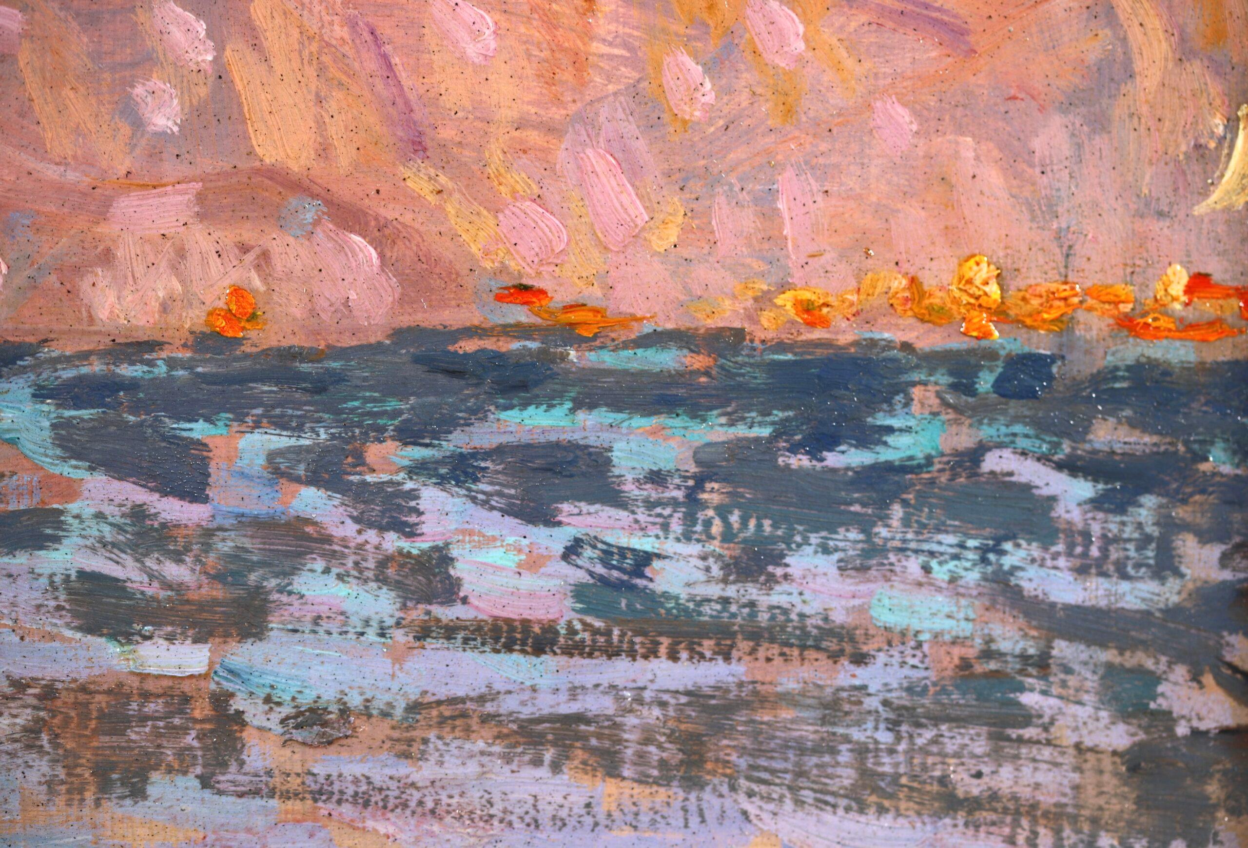 Lago Maggiore - Post Impressionist Landscape Oil Painting by Henri Le Sidaner For Sale 3