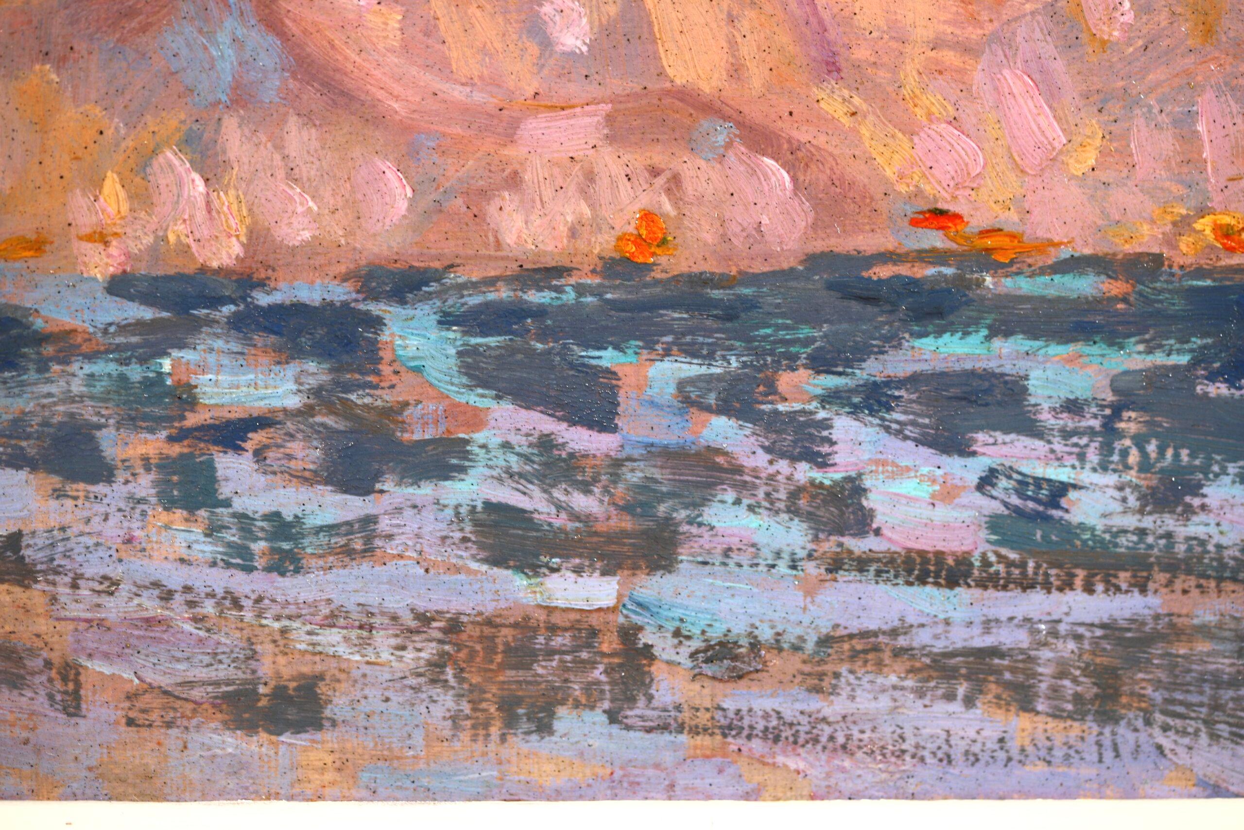 Lago Maggiore - Post Impressionist Landscape Oil Painting by Henri Le Sidaner For Sale 5