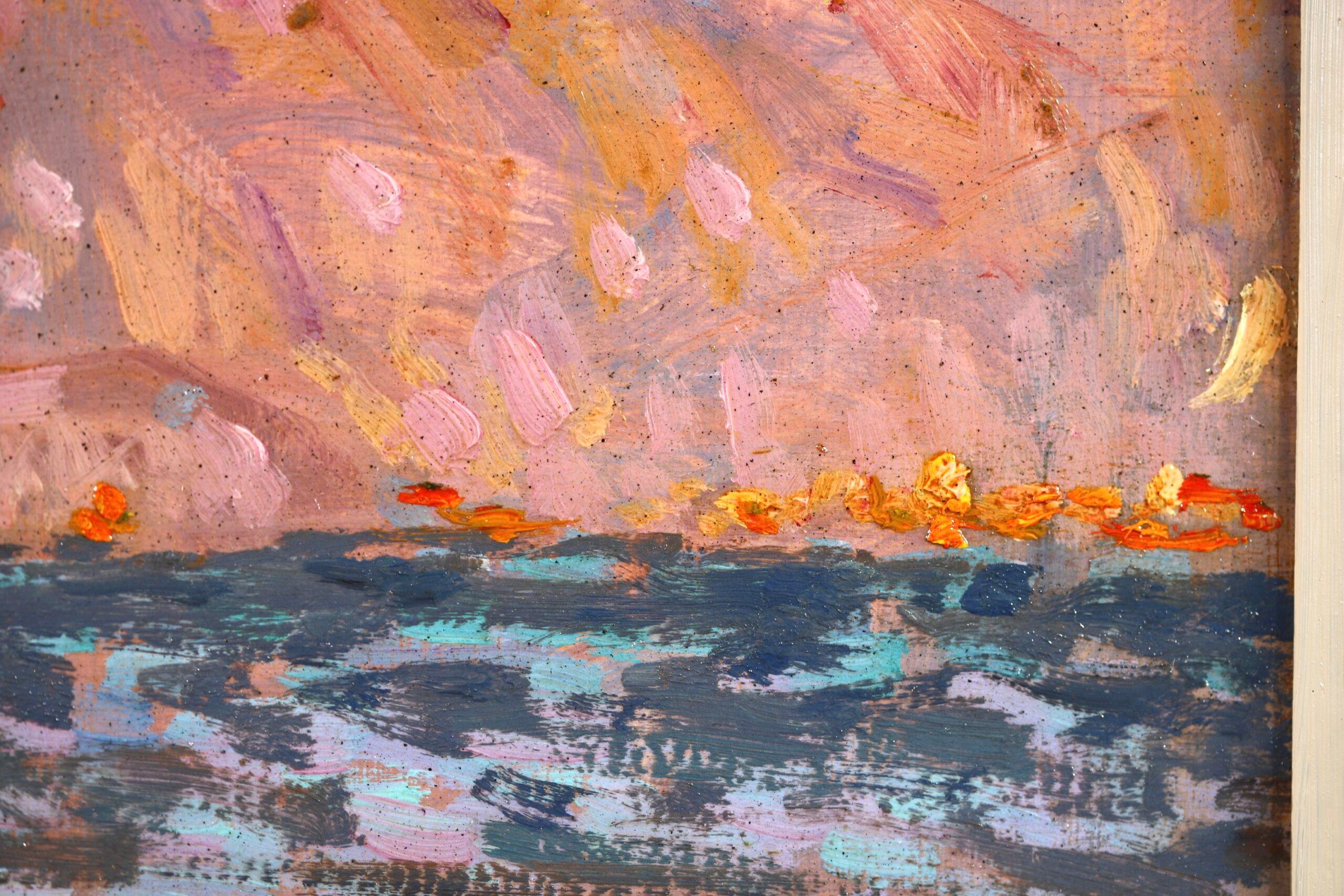 Lago Maggiore - Post Impressionist Landscape Oil Painting by Henri Le Sidaner For Sale 6