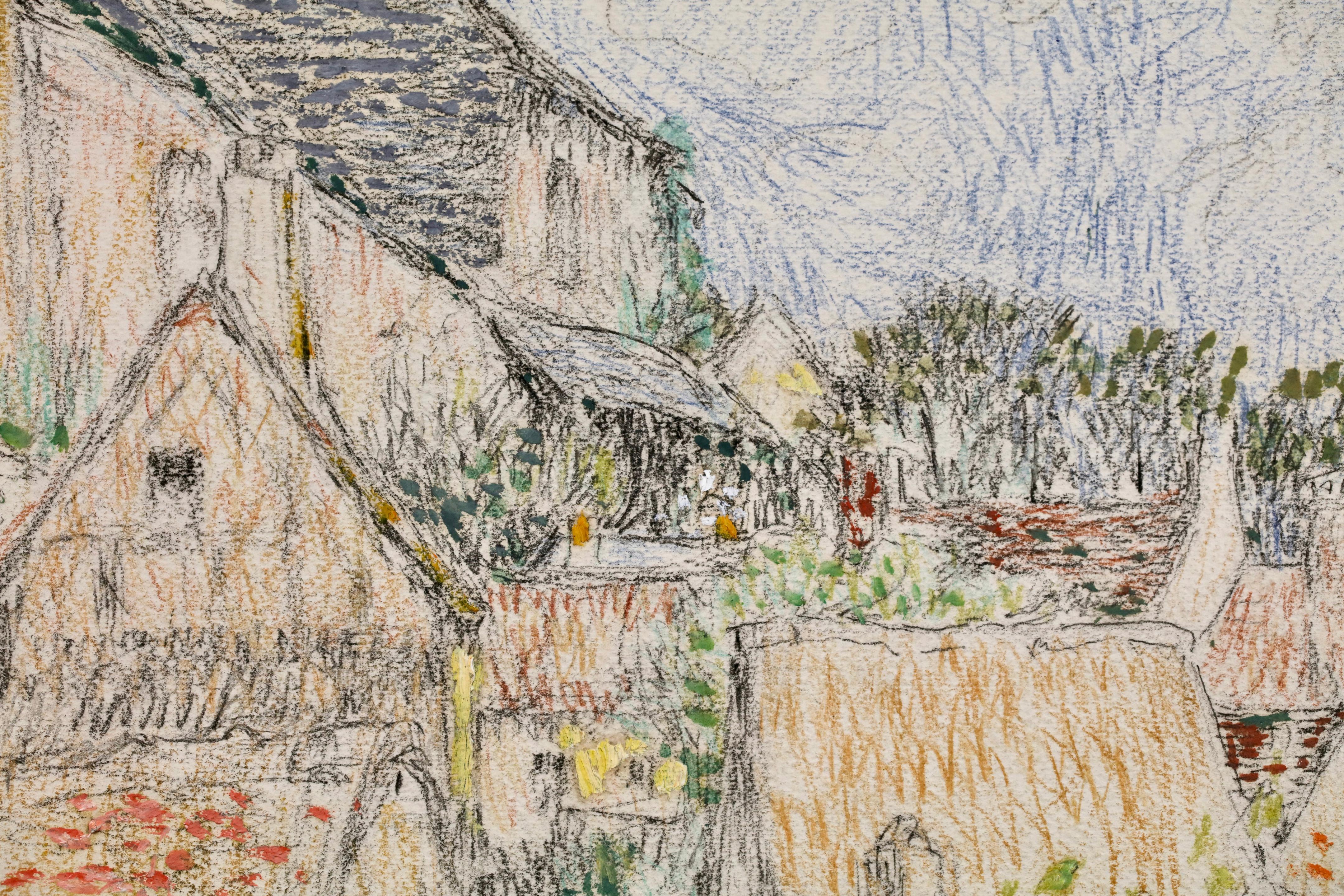 Les Toits - Gerberoy - Postimpressionistische Landschaft von Henri Le Sidaner im Angebot 3