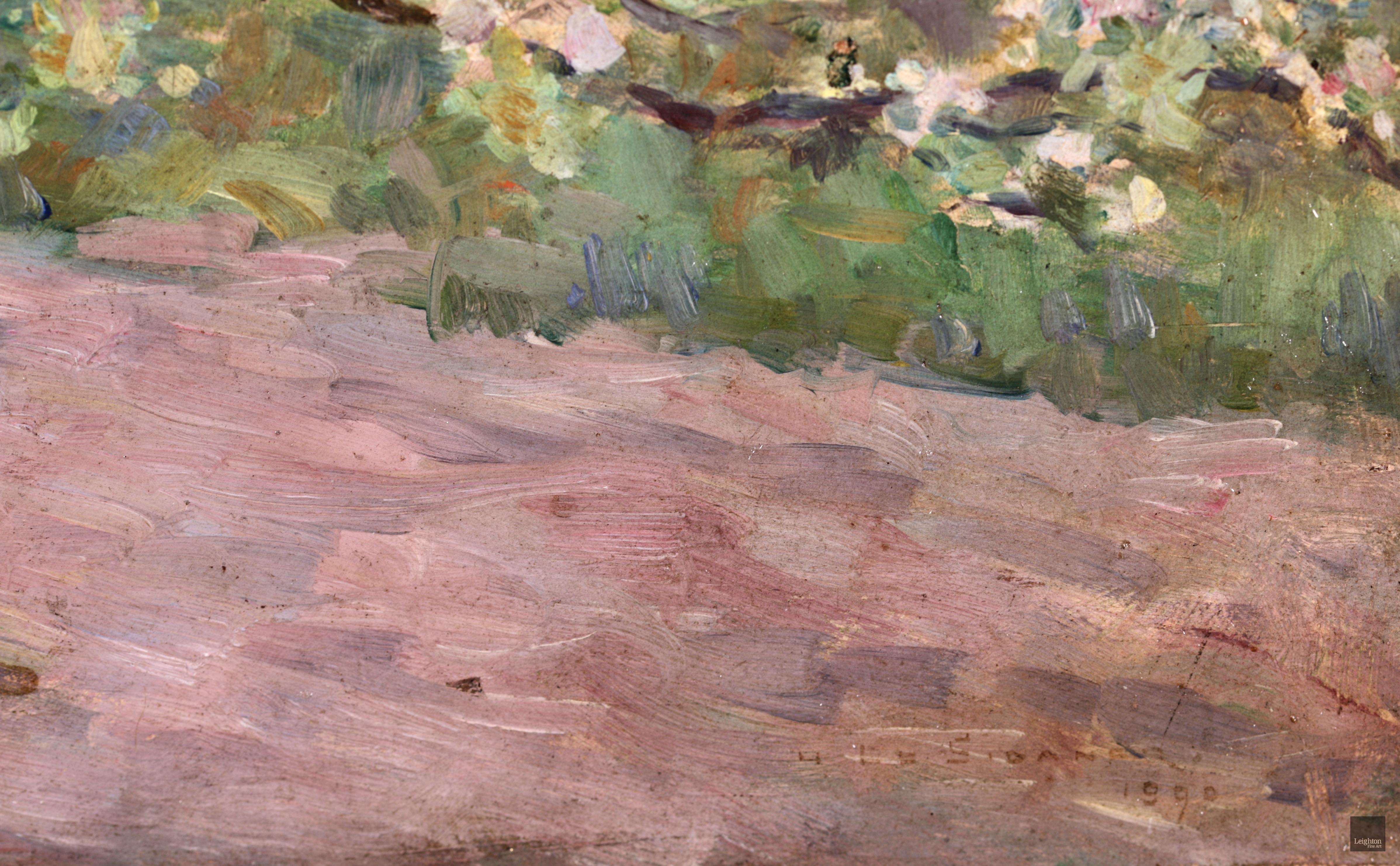 Paysan dans un verger - Impressionist Oil, Spring Landscape by Henri Le Sidaner 8