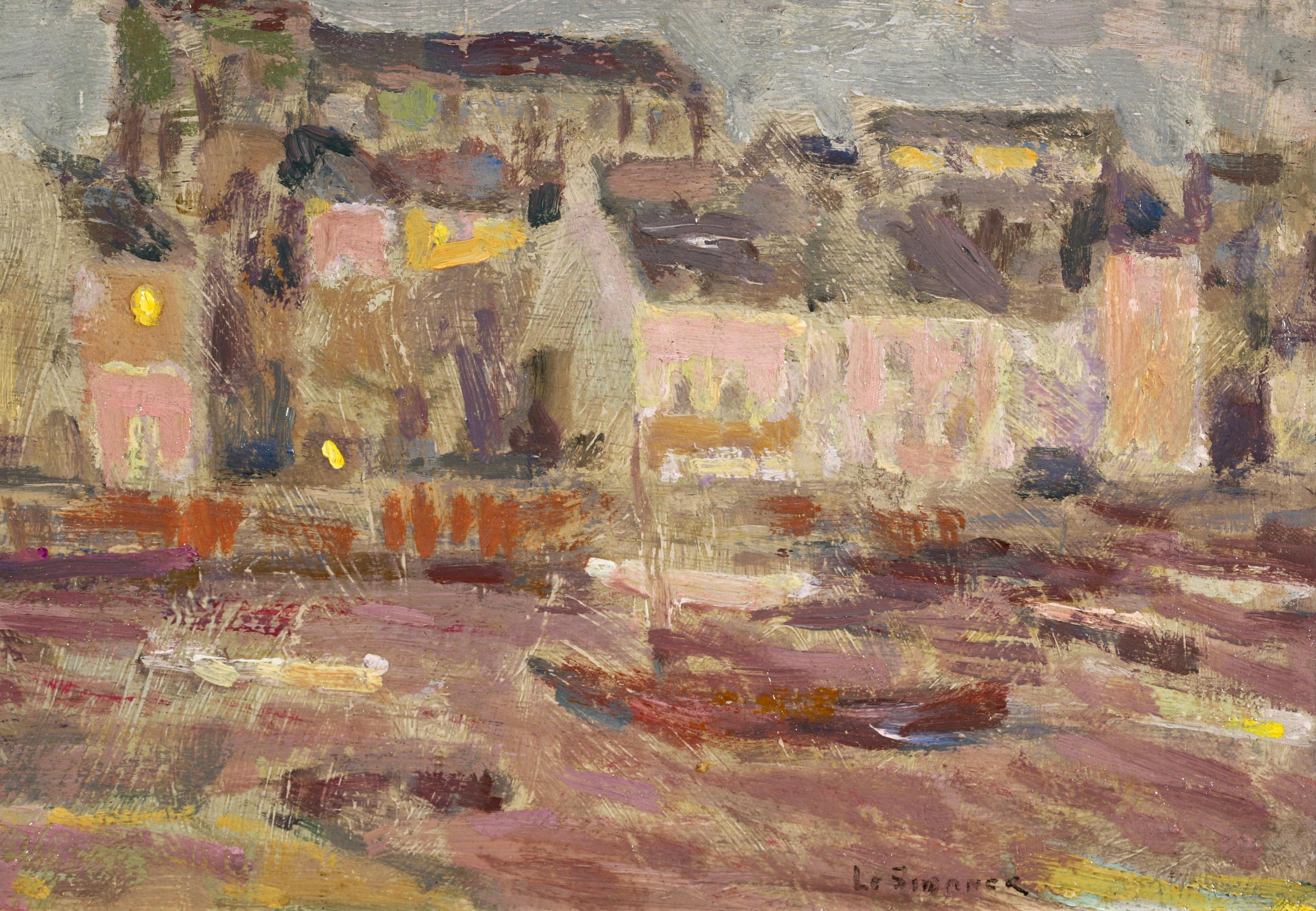 Saint Servan - Brittany - Post Impressionist Landscape by Henri Le Sidaner For Sale 4
