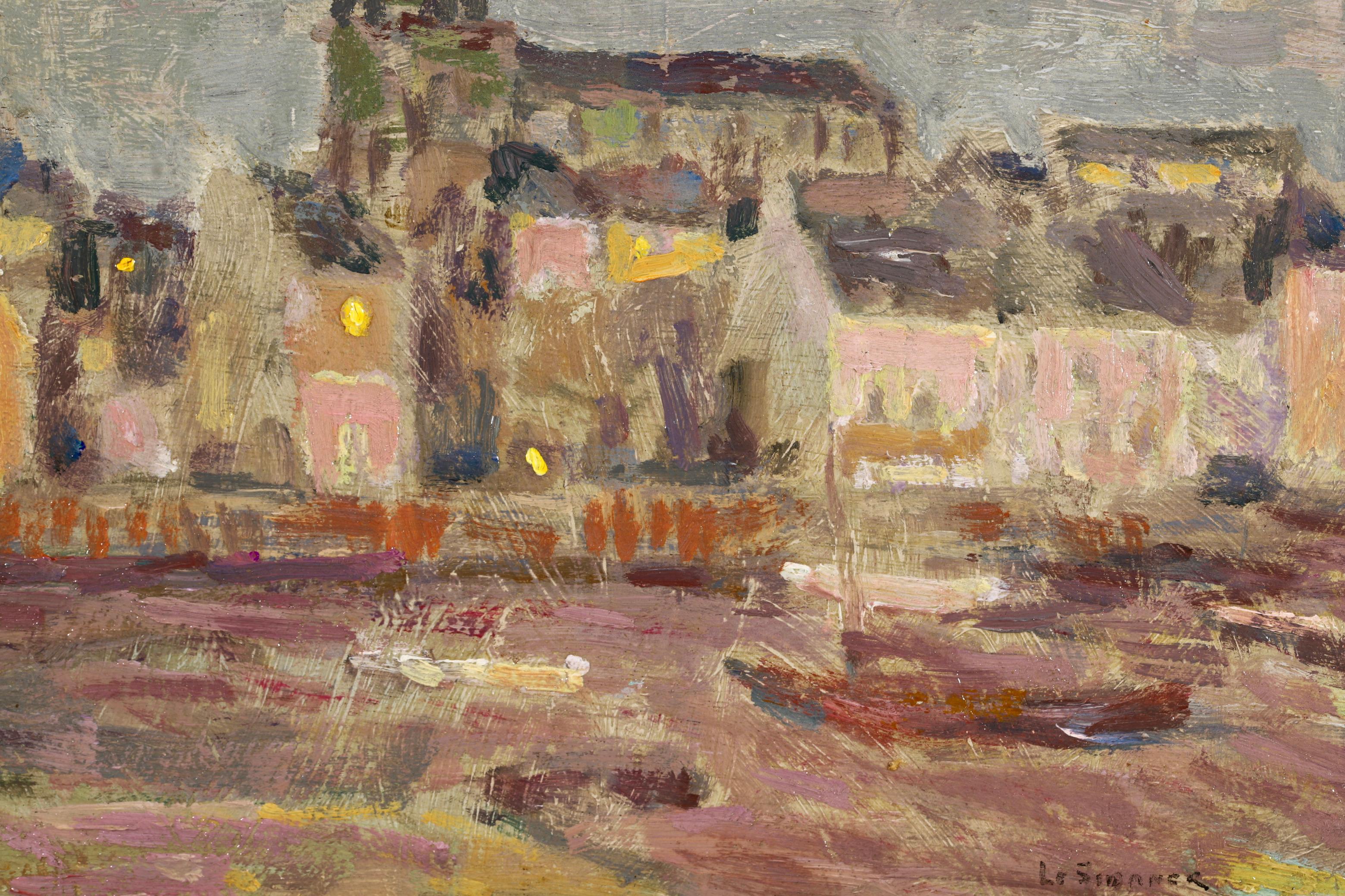 Saint Servan - Brittany - Post Impressionist Landscape by Henri Le Sidaner For Sale 6