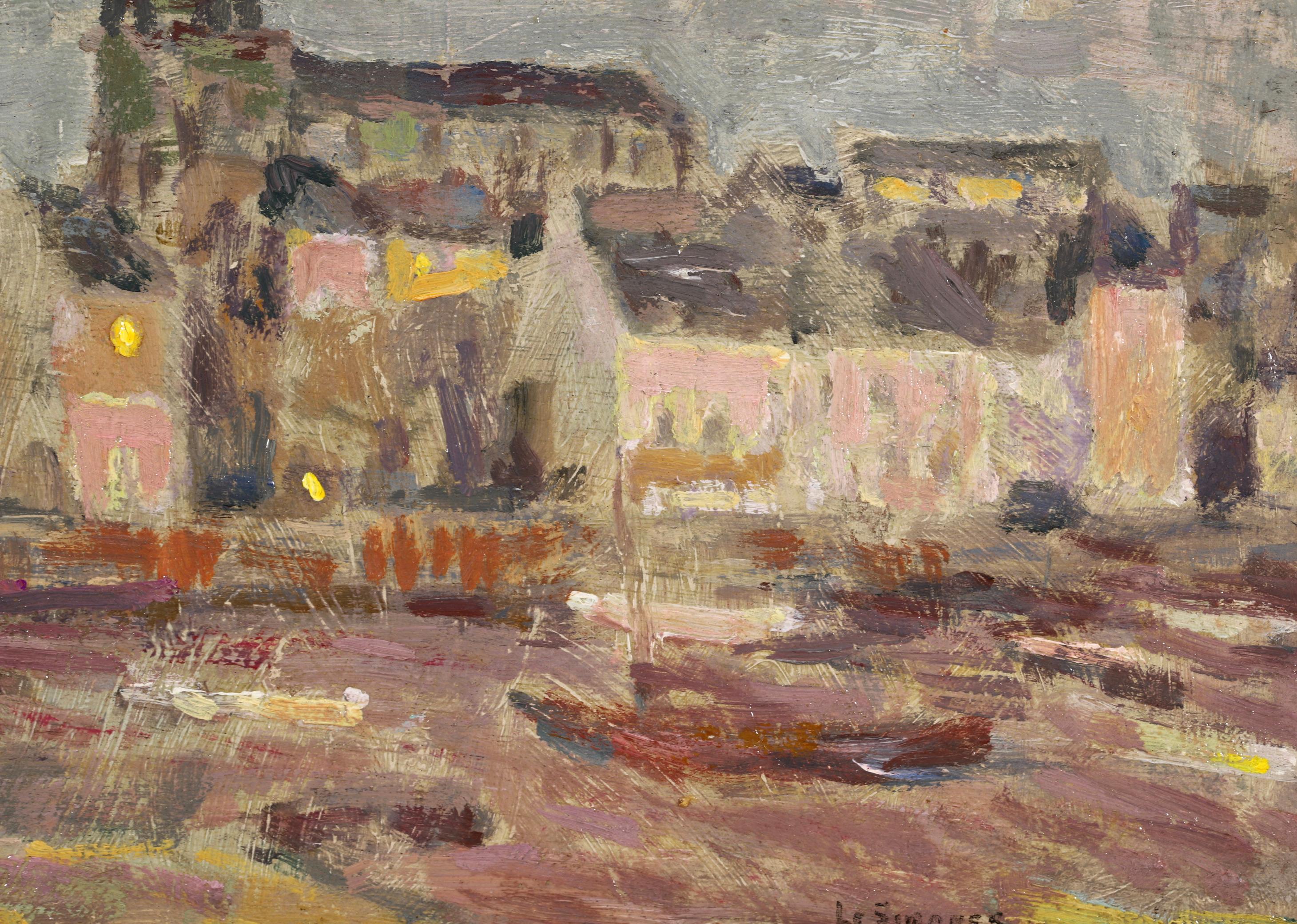 Saint Servan - Brittany - Post Impressionist Landscape by Henri Le Sidaner For Sale 7