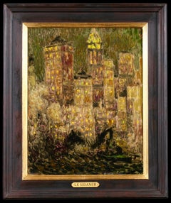 The Arrival - New York - Paysage post-impressionniste Huile d'Henri Le Sidaner