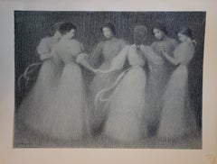 Impresionismo : Chicas bailando - Litografía original, 1898