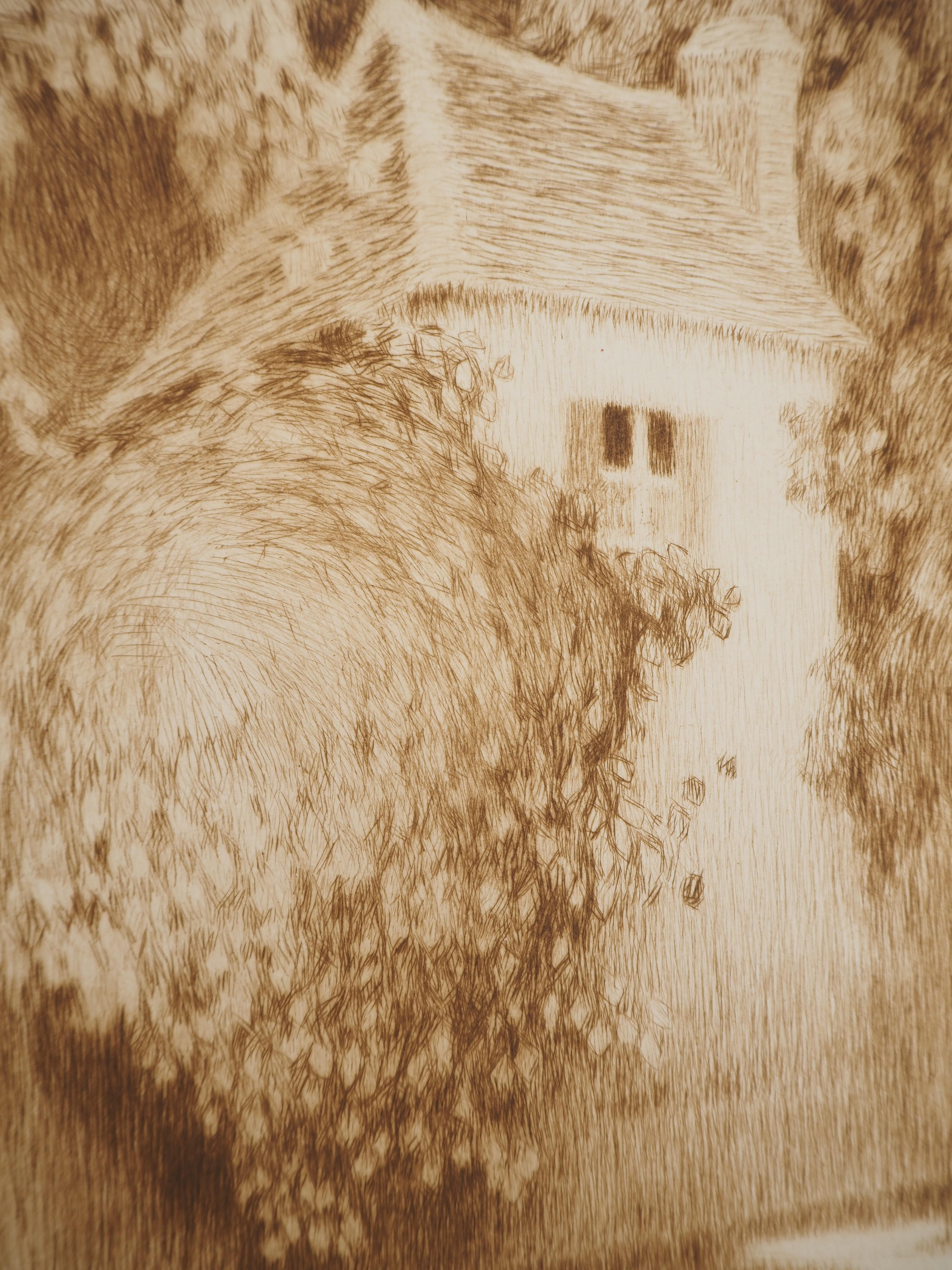 Henri Le Sidaner (1862-1939)
Casa nel Wood, 1928

Acquaforte originale a punta secca
Firmato nel piatto
Su Vellum, 28 x 20,5 cm

Condizioni molto buone, lievi difetti ai bordi della pagina