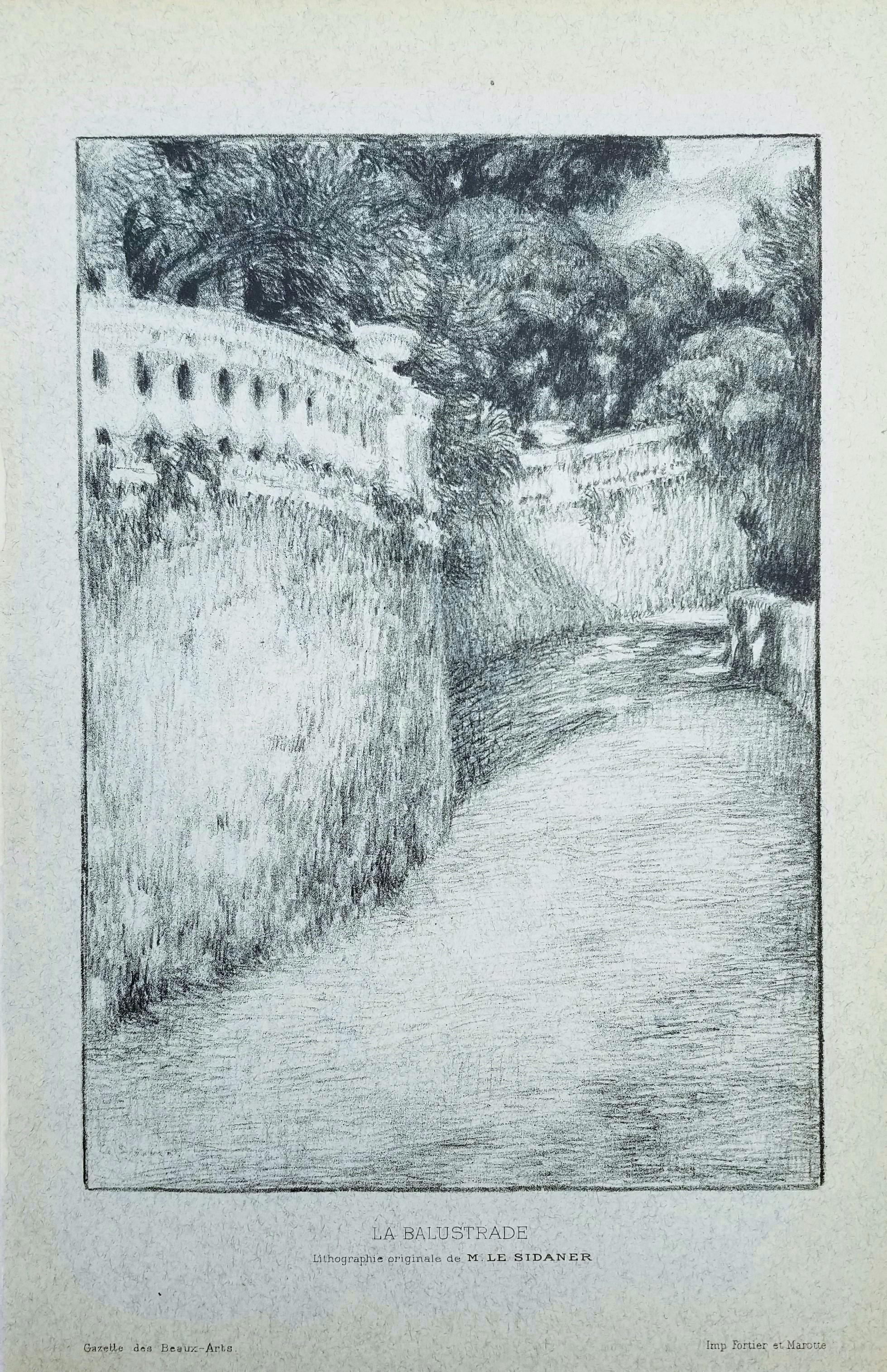La Balustrade (Die Schleppe) /// Impressionist Henri Le Sidaner Landschaftsgarten im Angebot 1