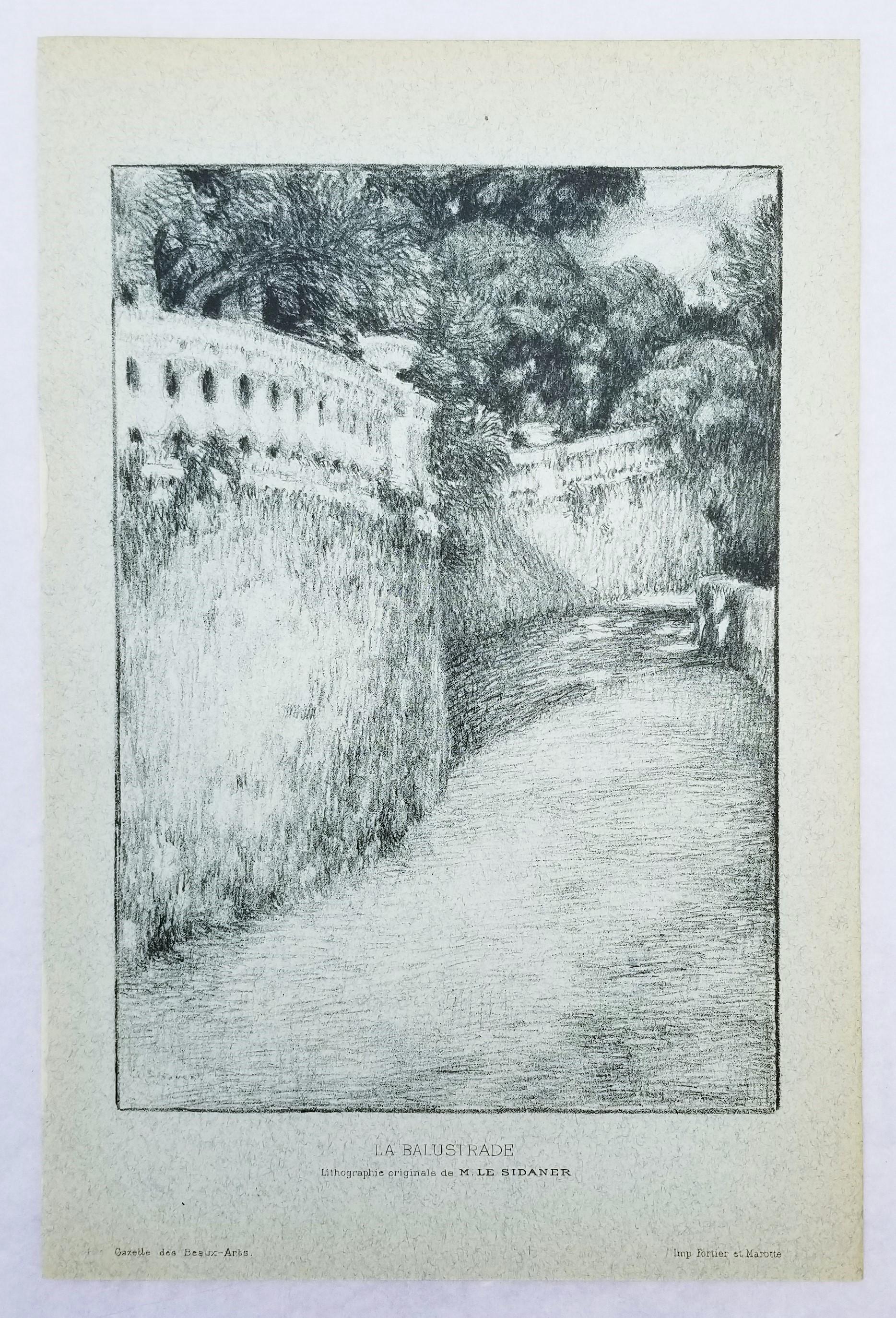La Balustrade (Die Schleppe) /// Impressionist Henri Le Sidaner Landschaftsgarten im Angebot 2