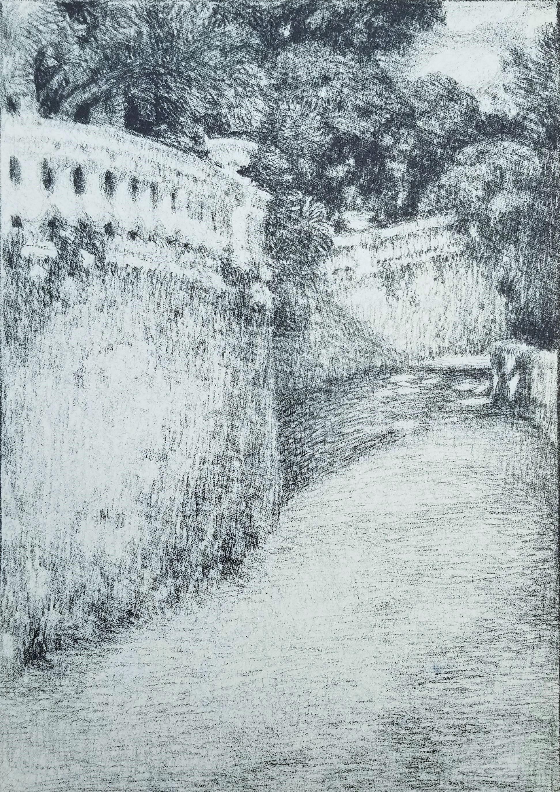 Artist: Henri Le Sidaner (French, 1862-1939)
Title: "La Balustrade (The Railing)"
Portfolio: Gazette des Beaux-Arts
*Issued unsigned, though signed by Sidaner in the plate (printed signature) lower left
Year: 1911
Medium: Original Lithograph on pale