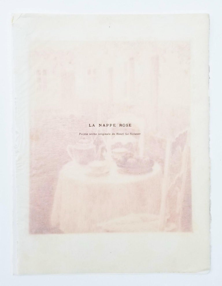 La Nappe Rose (The Pink Tablecloth) - Beige Still-Life Print by Henri Le Sidaner