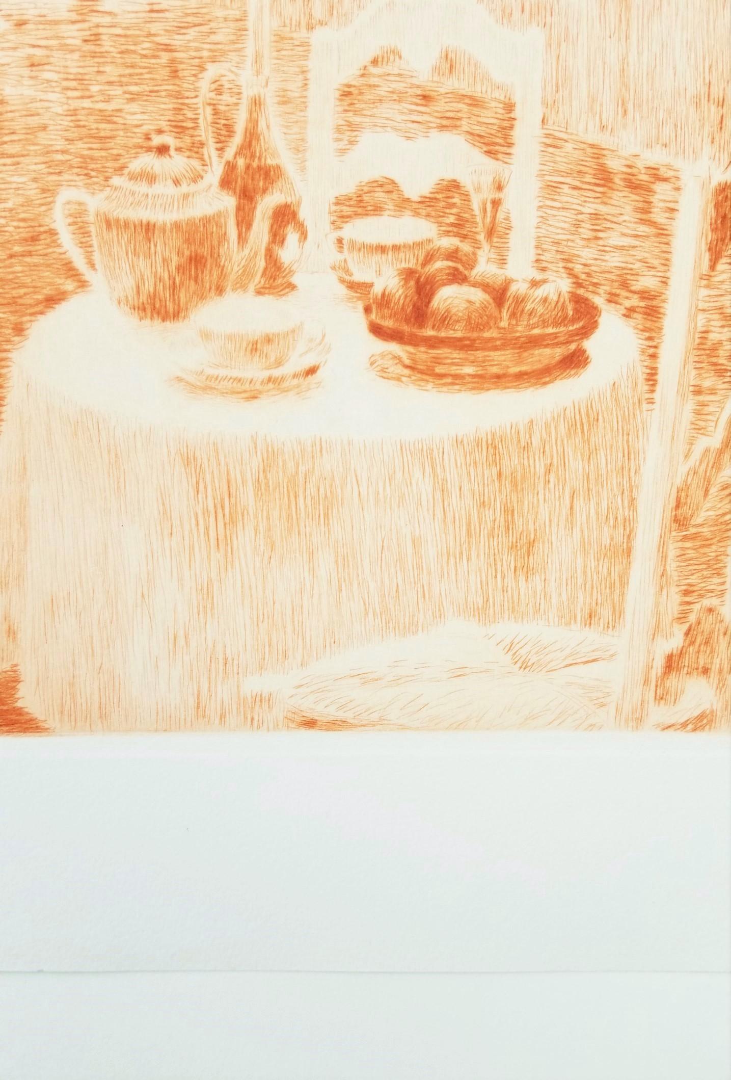 La Nappe Rose (The Pink Tablecloth) /// Impressionist Henri Le Sidaner Etching For Sale 9