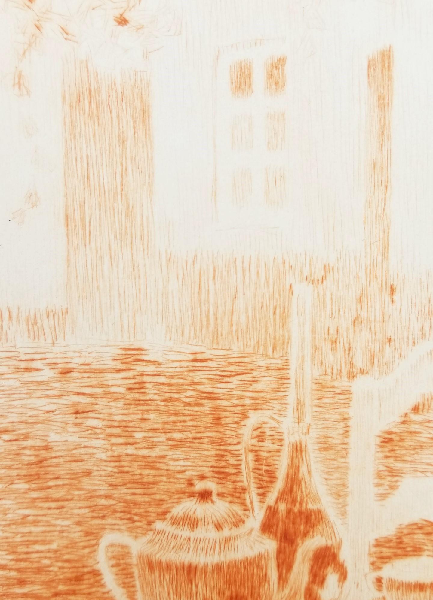 La Nappe Rose (The Pink Tablecloth) /// Impressionist Henri Le Sidaner Etching For Sale 12