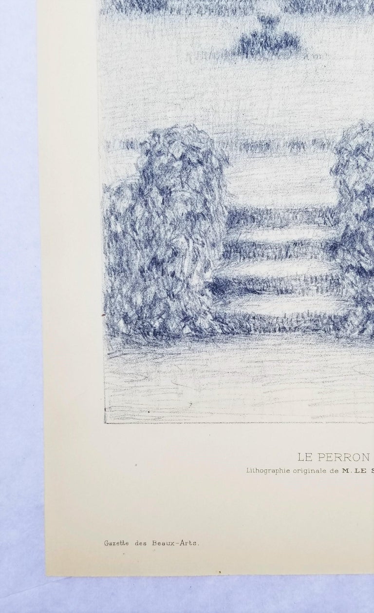 Le Perron (The Porch) - Gray Landscape Print by Henri Le Sidaner