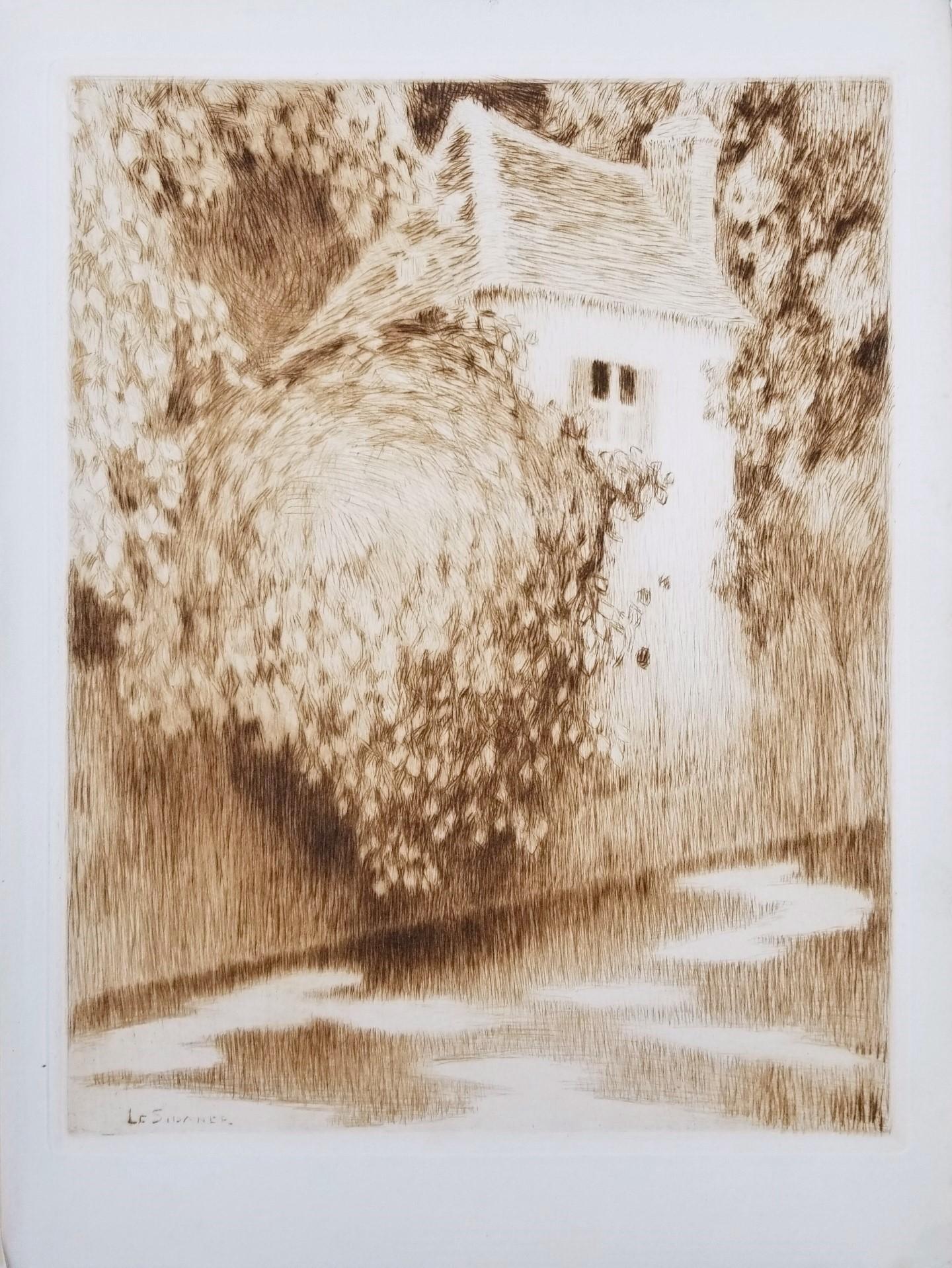 Pavillon dans les Arbres (Pavilion dans les arbres) /// Impressionniste Henri Sidaner - Print de Henri Le Sidaner