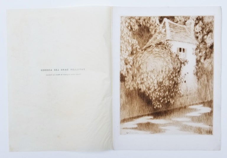 Pavillon dans les Arbres (Pavilion in the Trees) - Brown Landscape Print by Henri Le Sidaner