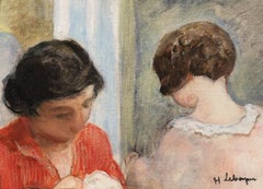Femme et jeune fille - Post Impressionist Figurative Oil by Henri Lebasque