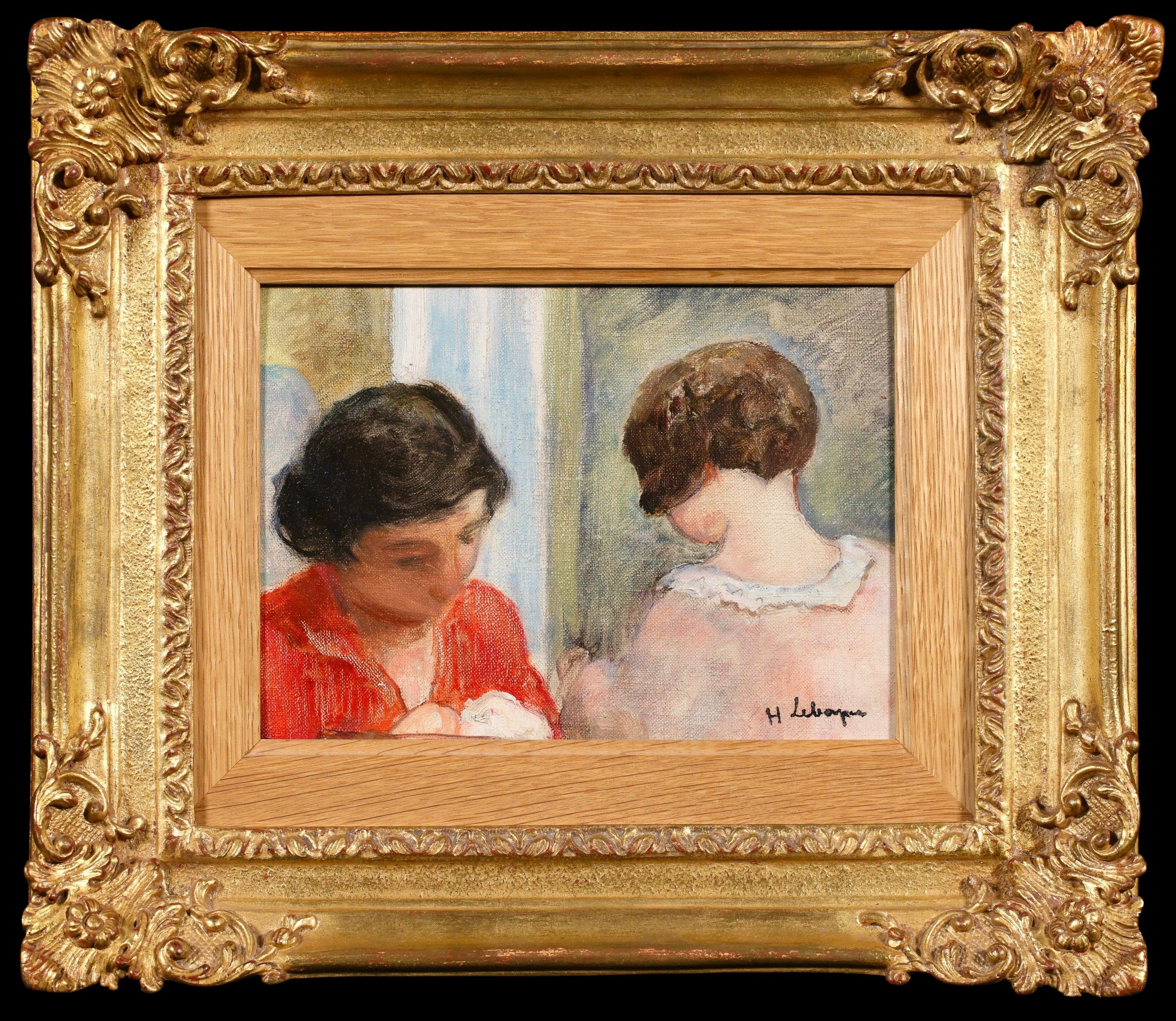 Femme et jeune fille - Post Impressionist Figurative Oil by Henri Lebasque