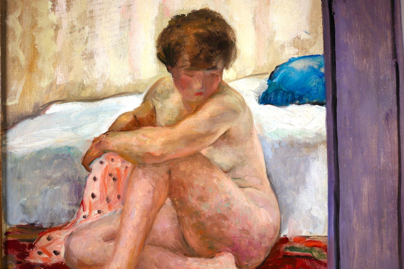 Femme Nu - Post Impressionist Oil, Nude Figure in Interior - Henri Lebasque 2