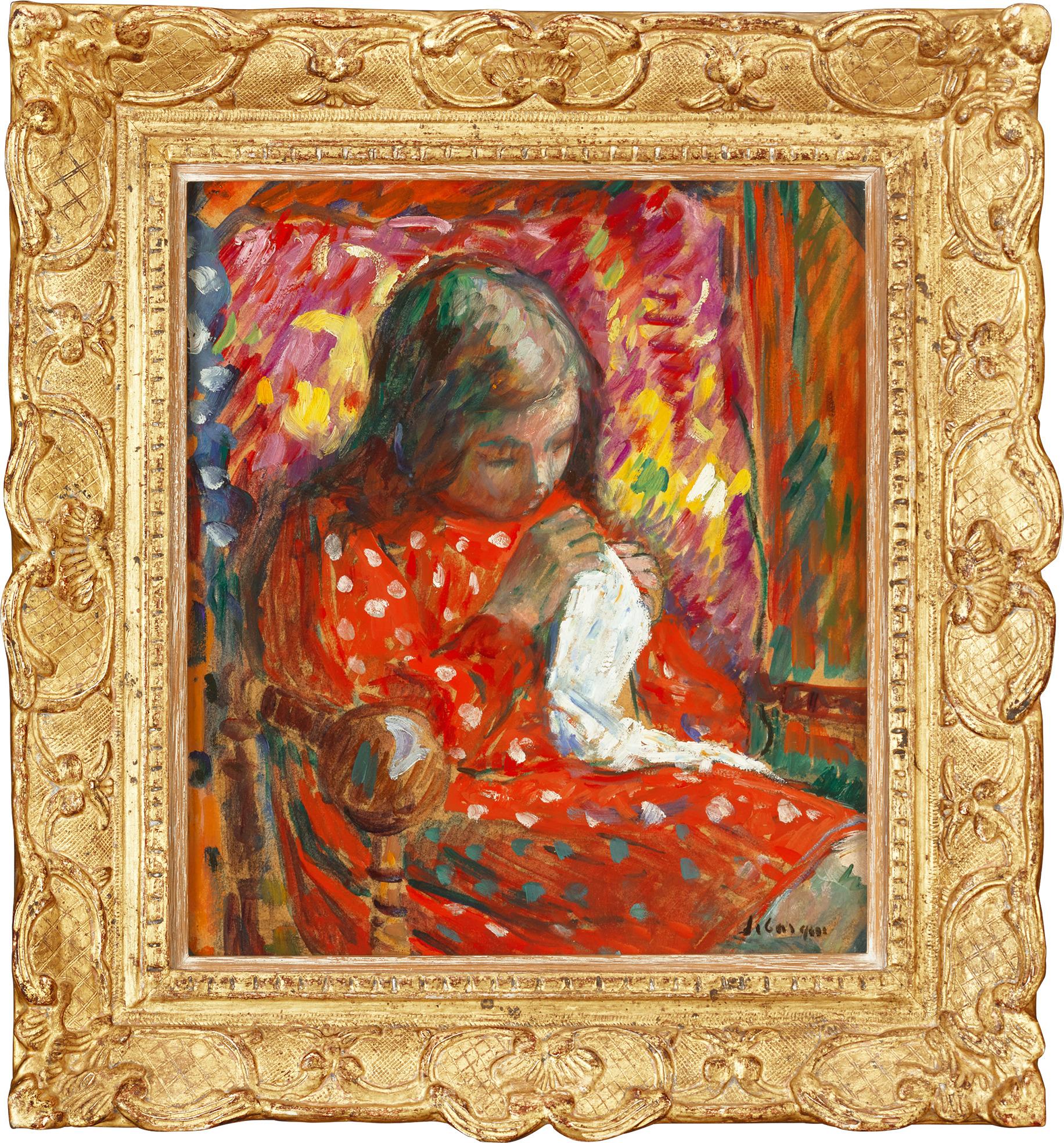 Jeune fille cousant di Henri Lebasque 1