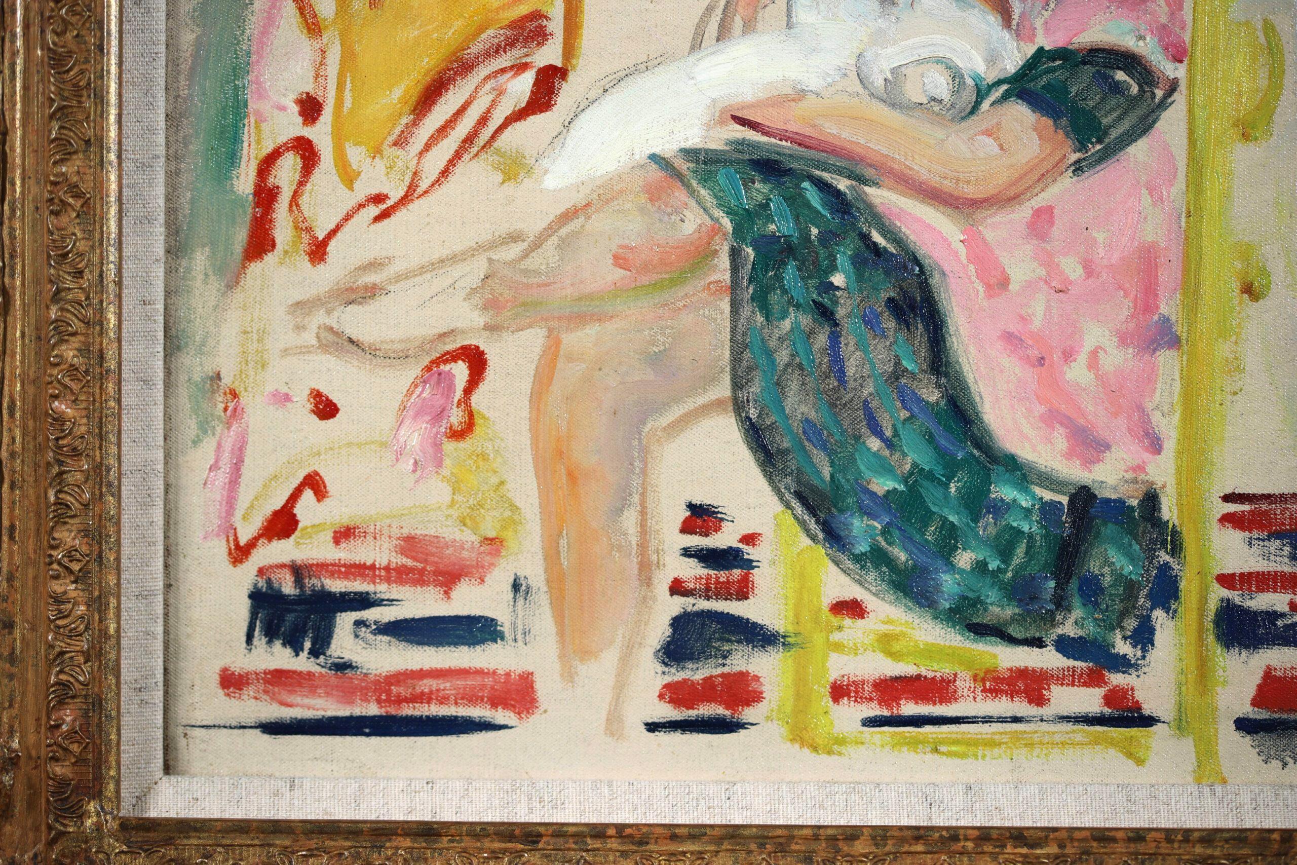 Maternite - Peinture à l'huile figurative d'intérieur post-impressionniste - Henri Lebasque en vente 9