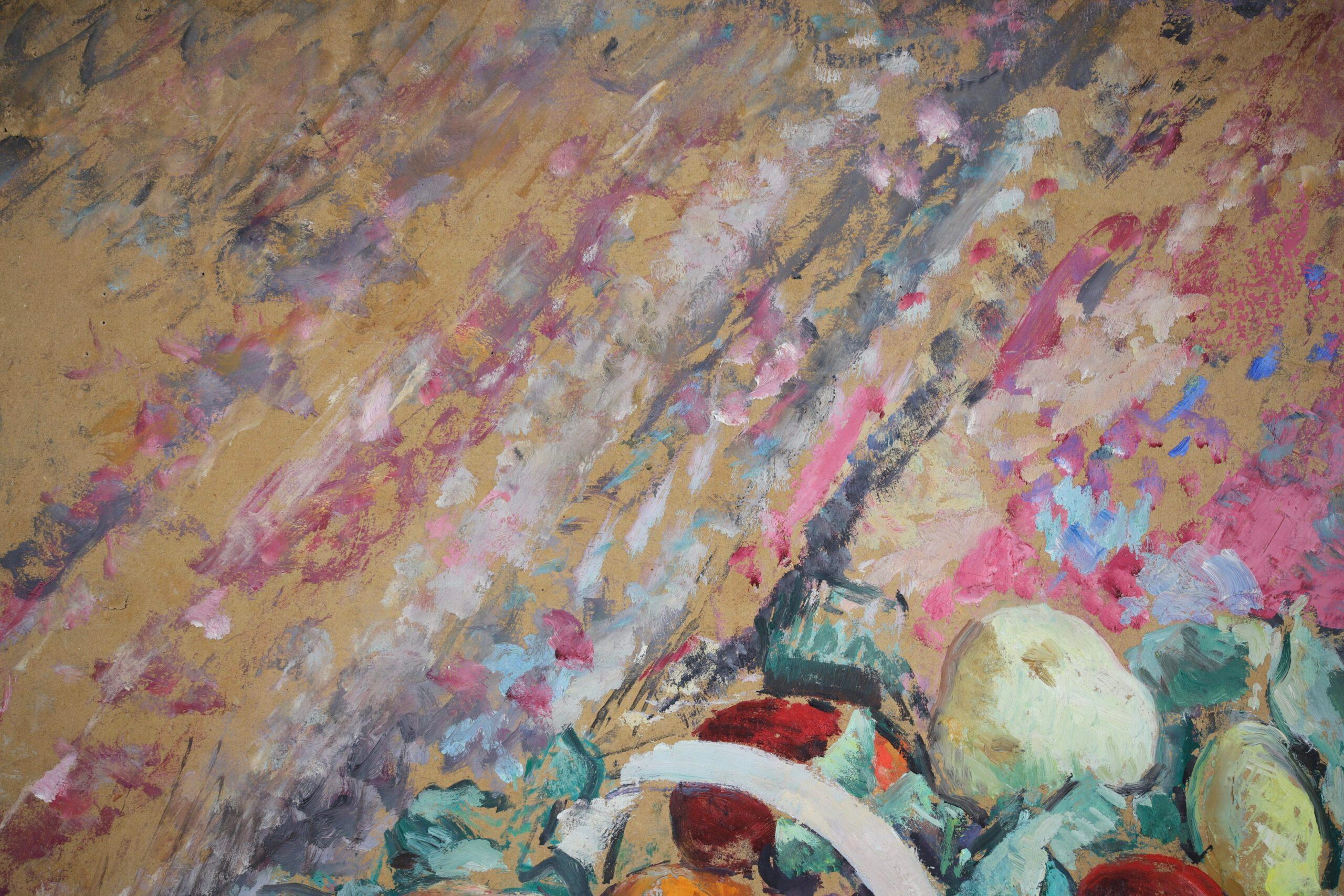 Nature morte aux fruits - Post Impressionist Still Life Oil by Henri Lebasque For Sale 9