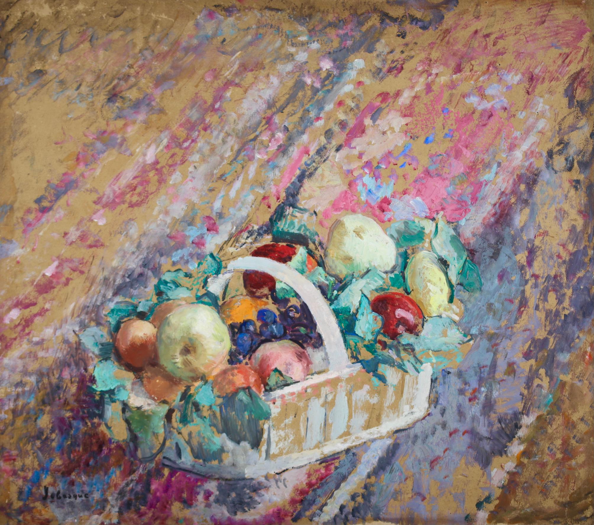 Nature morte aux fruits - Post Impressionist Still Life Oil by Henri Lebasque For Sale 1