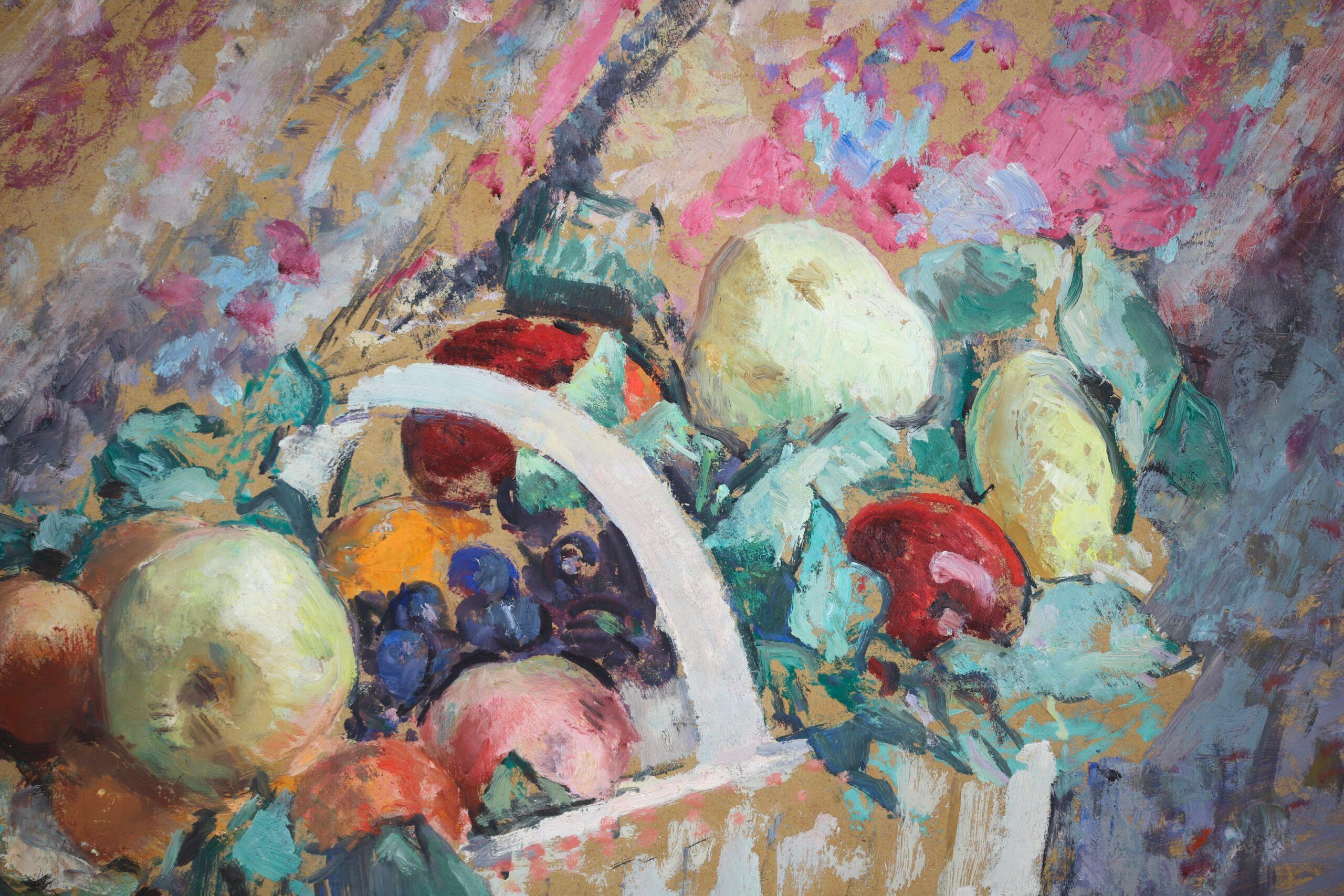 Nature morte aux fruits - Post Impressionist Still Life Oil by Henri Lebasque For Sale 2