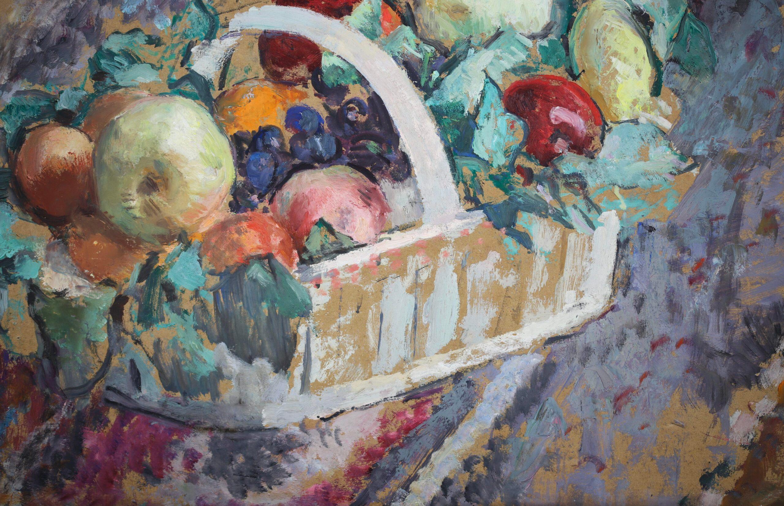 Nature morte aux fruits - Post Impressionist Still Life Oil by Henri Lebasque For Sale 4