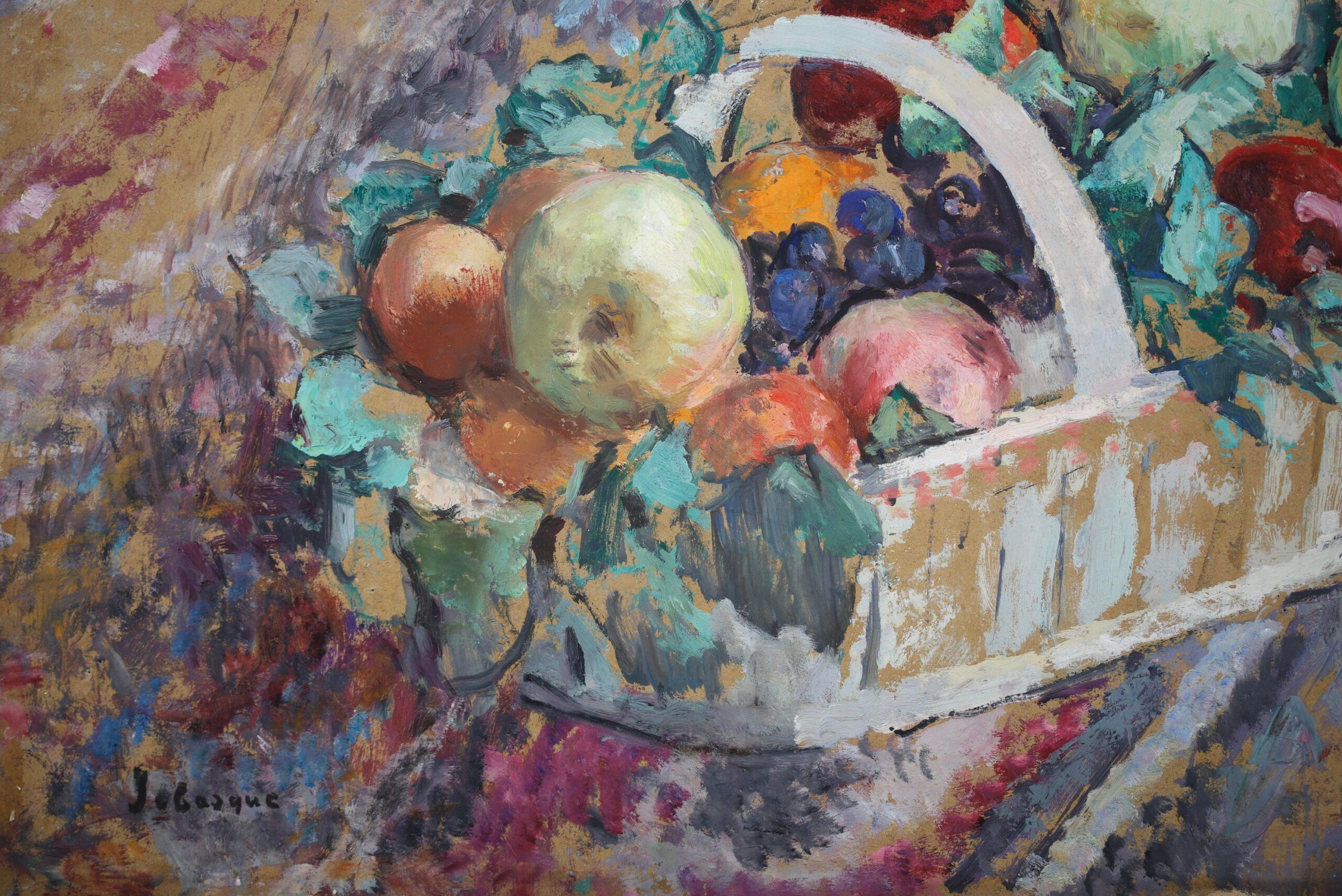 Nature morte aux fruits - Post Impressionist Still Life Oil by Henri Lebasque For Sale 5
