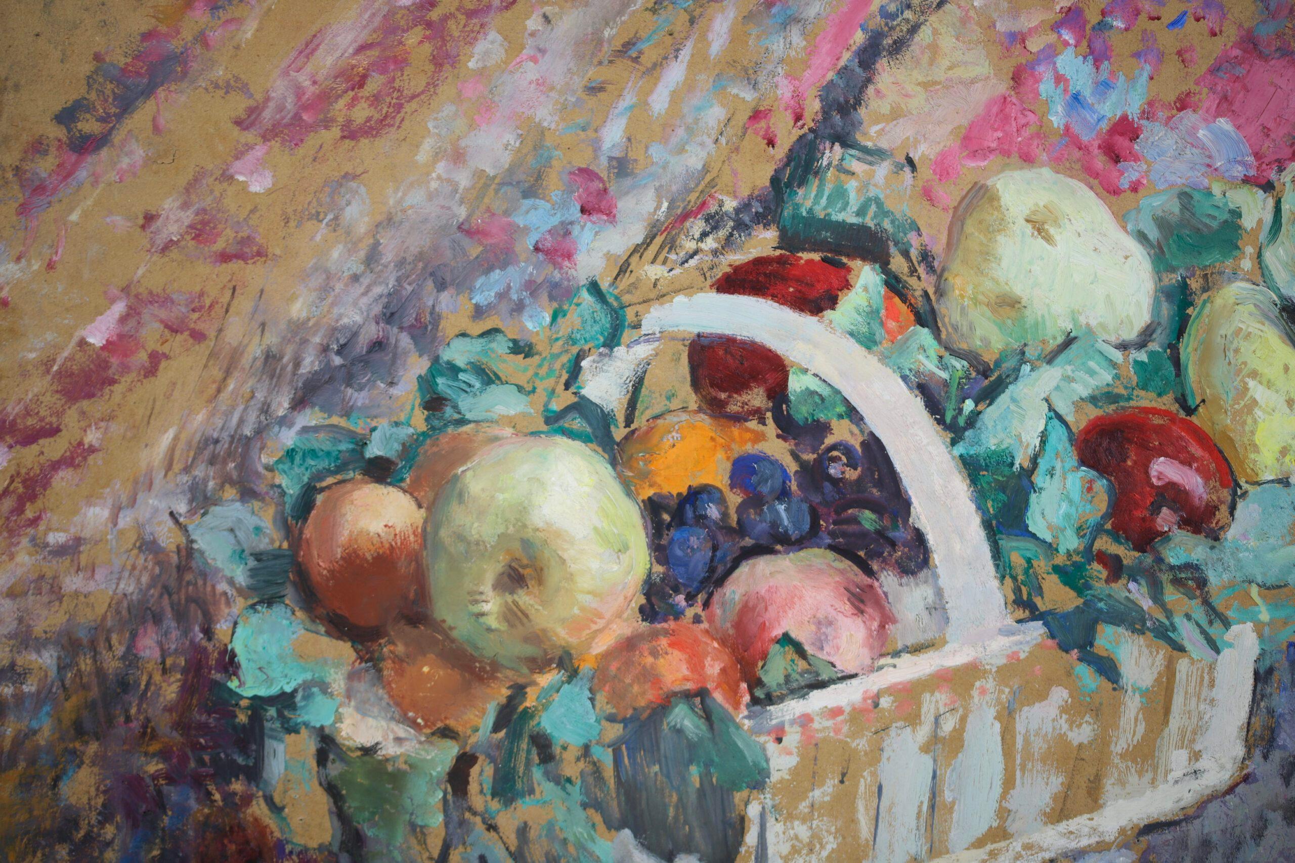 Nature morte aux fruits - Post Impressionist Still Life Oil by Henri Lebasque For Sale 6