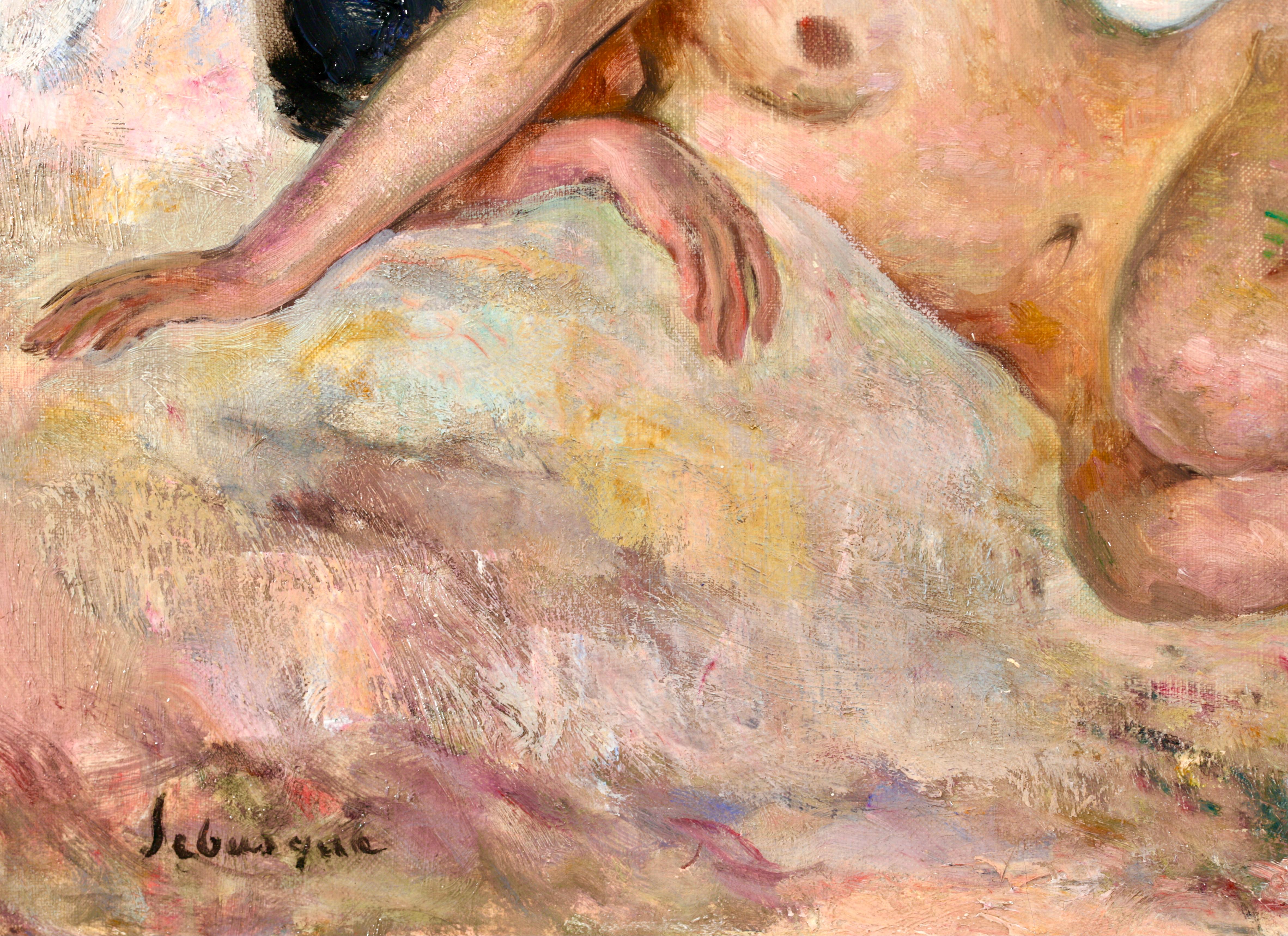 Nu sur la plage - Post Impressionist Oil, Nude in Landscape by Henri Lebasque For Sale 9