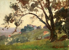 Paysage a Champigne - Post Impressionist Landscape Oil by Henri Lebasque
