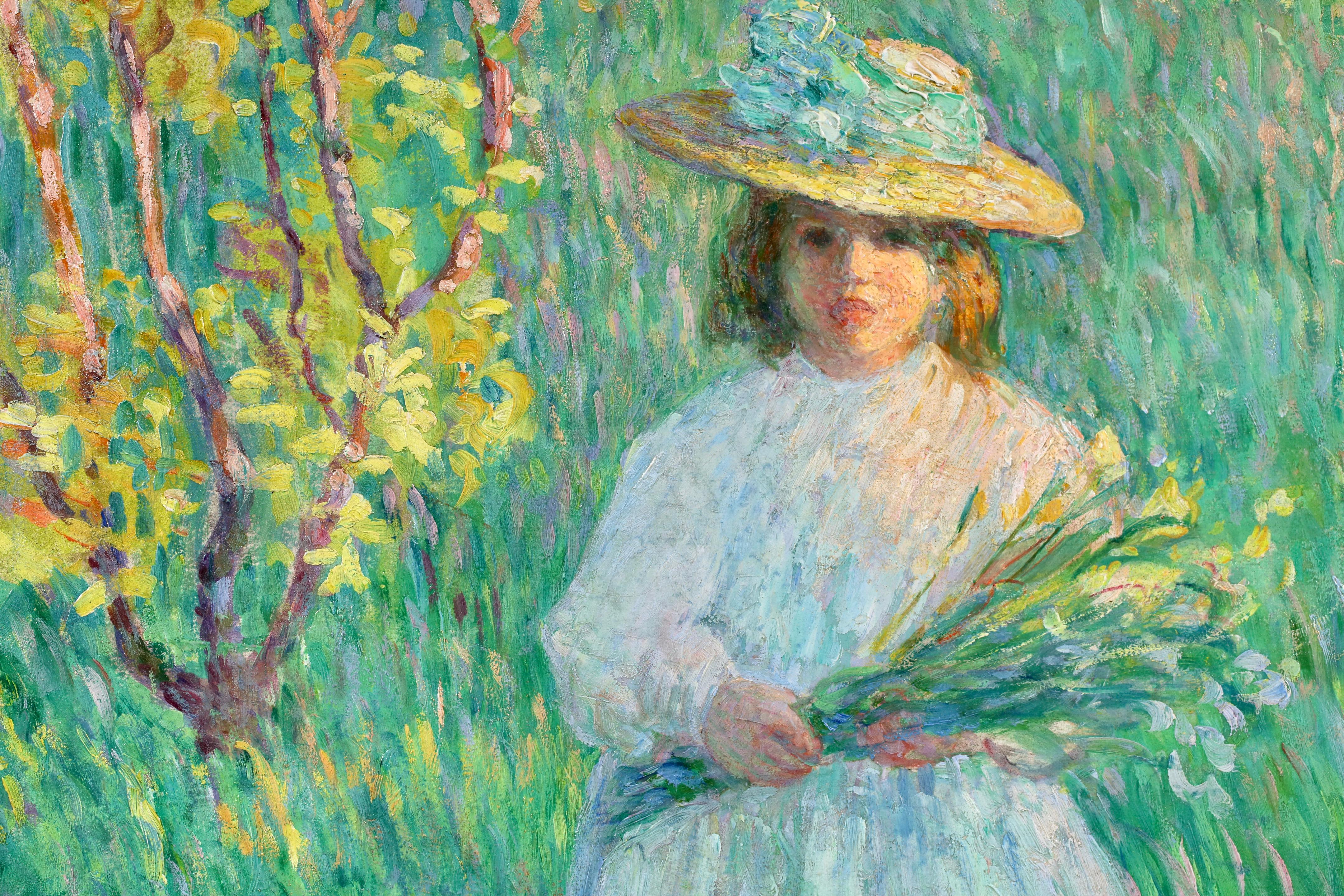 Petite fille - Post Impressionist Figurative Oil by Henri Lebasque For Sale 10