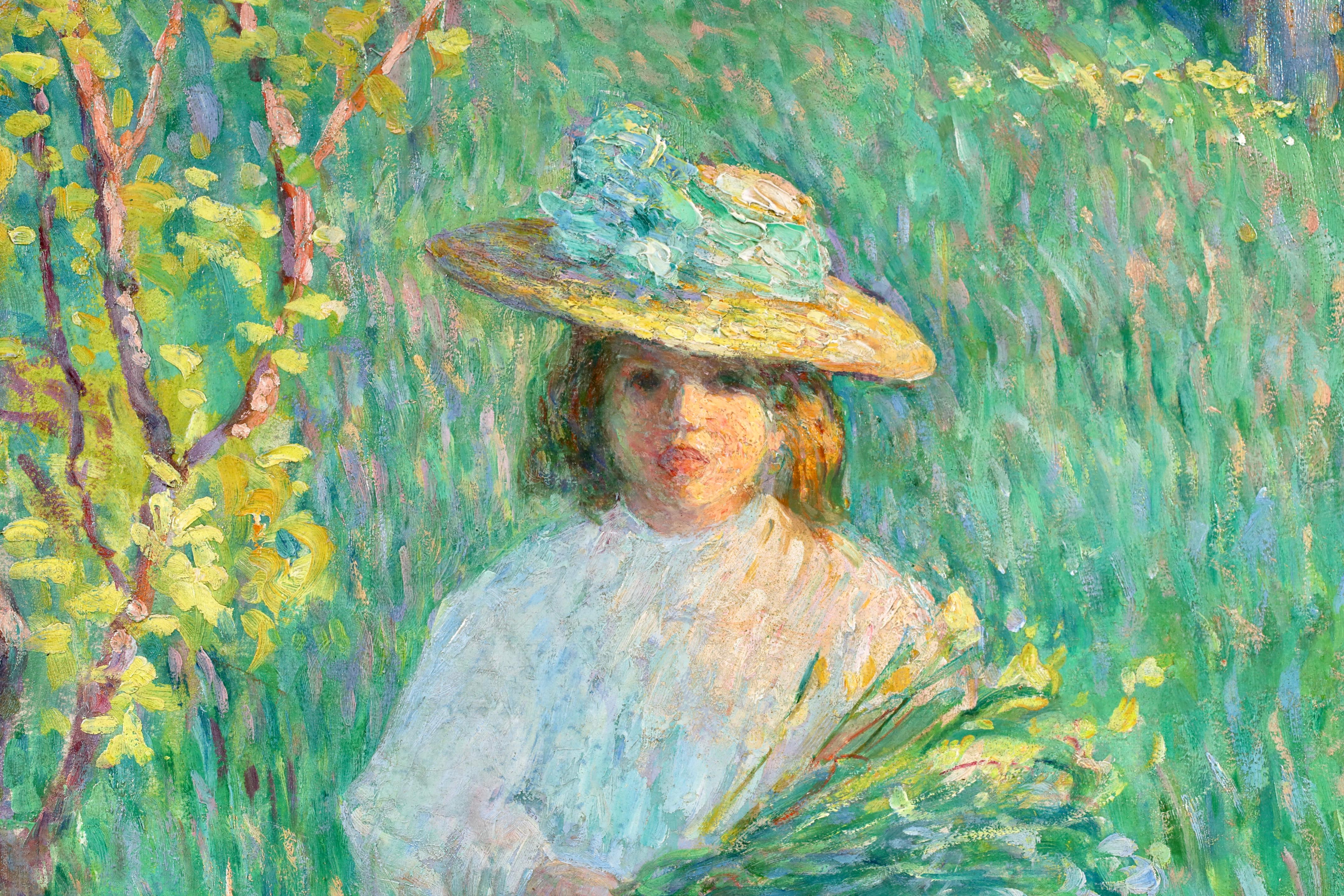 Petite fille - Post Impressionist Figurative Oil by Henri Lebasque For Sale 11