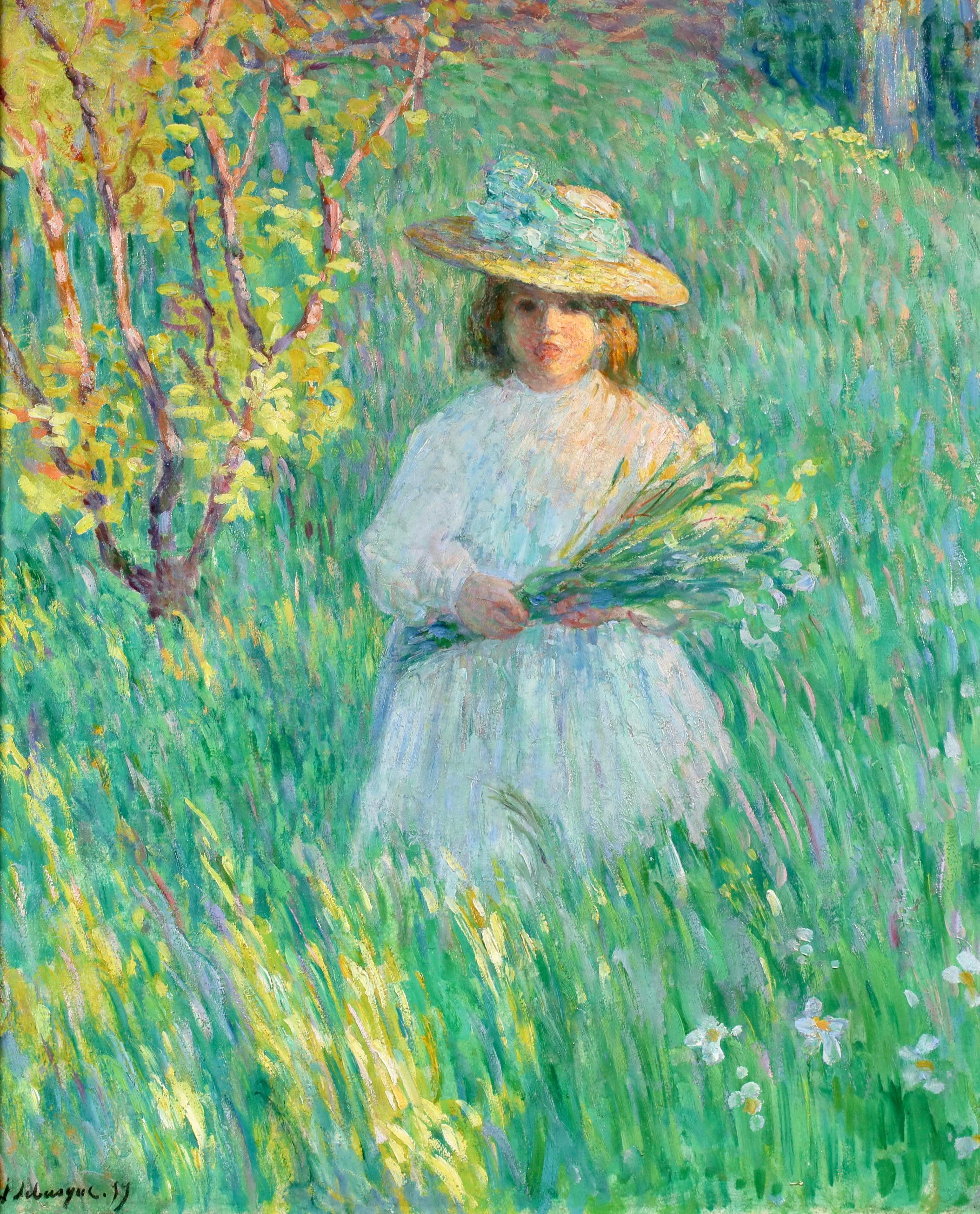 Petite fille - Post Impressionist Figurative Oil by Henri Lebasque For Sale 1