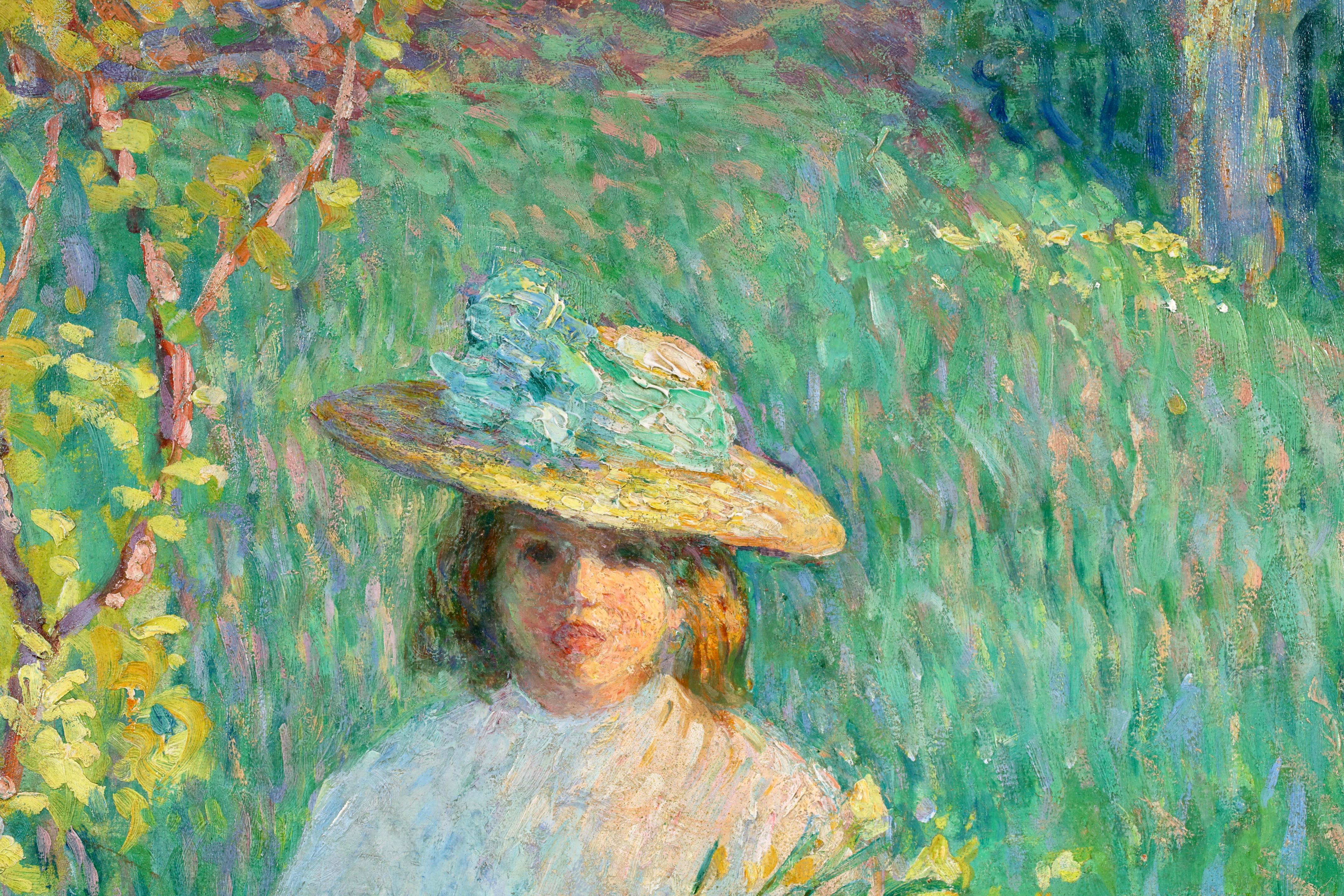 Petite fille - Post Impressionist Figurative Oil by Henri Lebasque For Sale 4