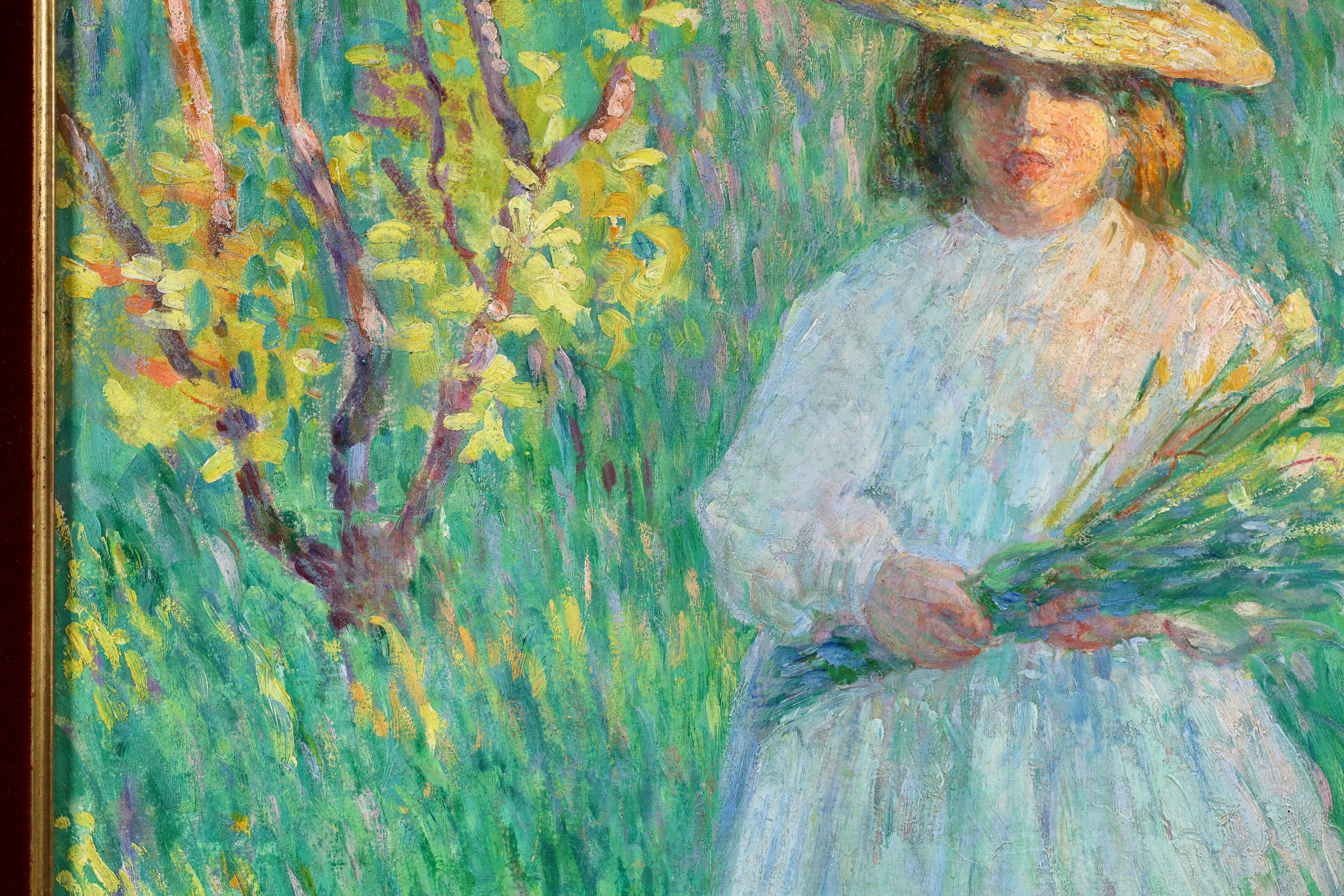 Petite fille - Post Impressionist Figurative Oil by Henri Lebasque For Sale 5