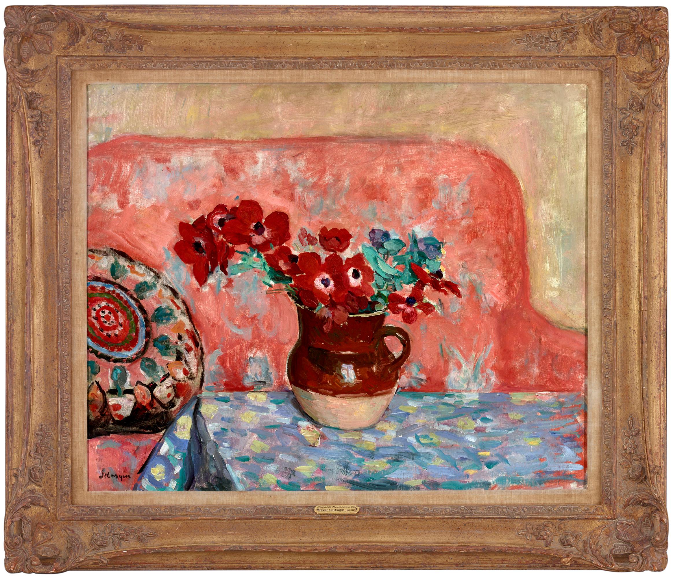 Pichet d'anemones (Pitcher of Anemones) - Painting by Henri Lebasque