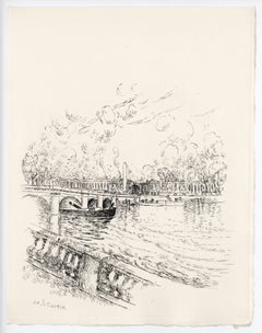 Original-Radierung „Le Quai d'Orsay“