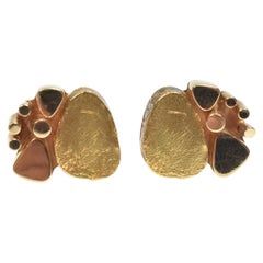 Henri Leighton for Kanam Mid-Century Modernist Cufflinks, Polished and Textured