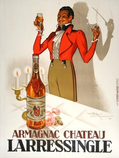 Original Vintage L'Arresingle Armagnac Poster by Henri LeMonnier 1938