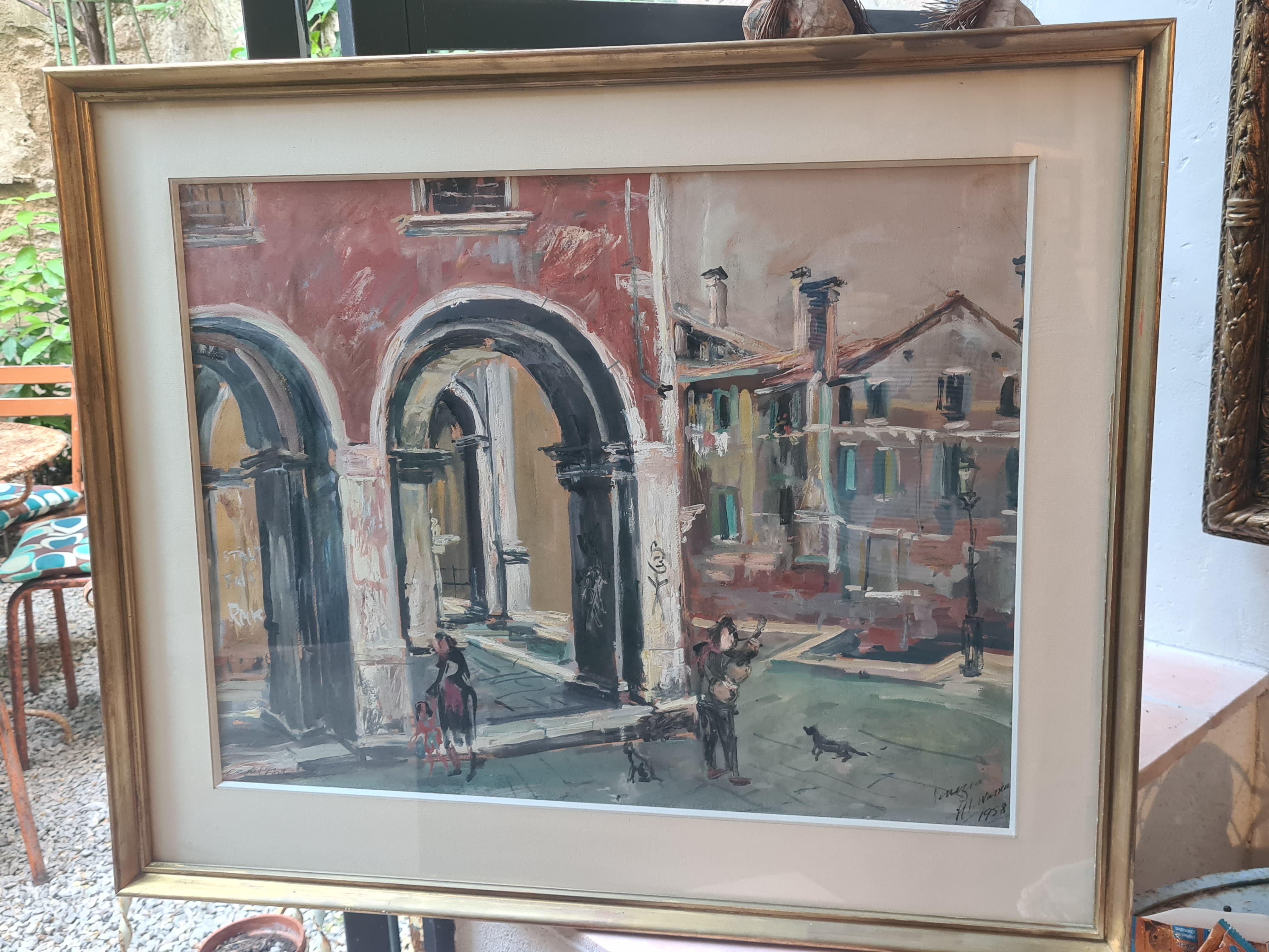 Venice, La Serenissima, Castel Ponte, Post Impressionist Urban Landscape For Sale 8