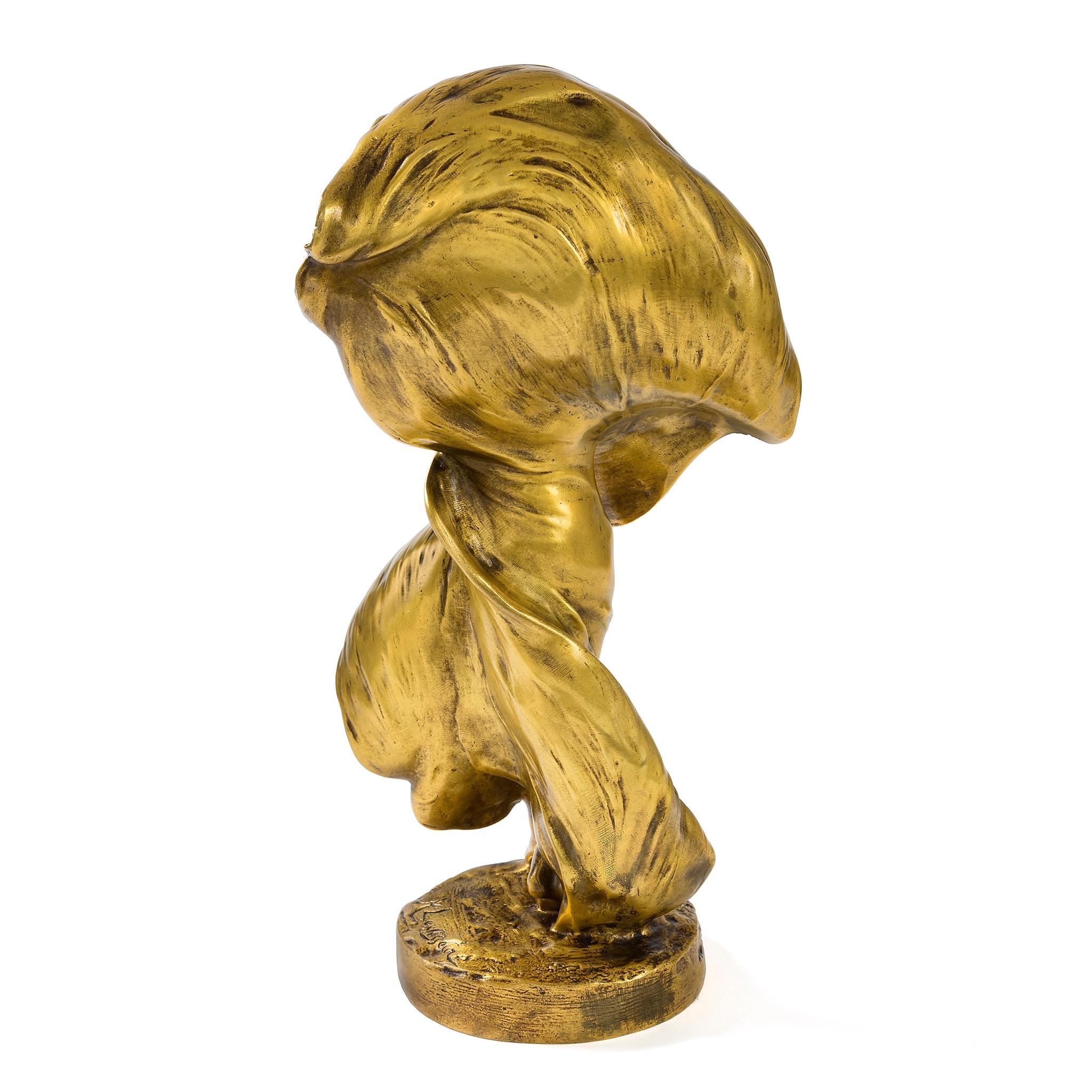 Henri Levasseur Escultura de bronce dorado 