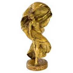 Vergoldete Bronzeskulptur „Loie Fuller“ von Henri Levasseur